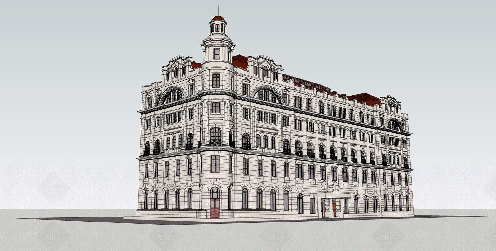 现代金融建筑SU模型下载【ID:1133973750】