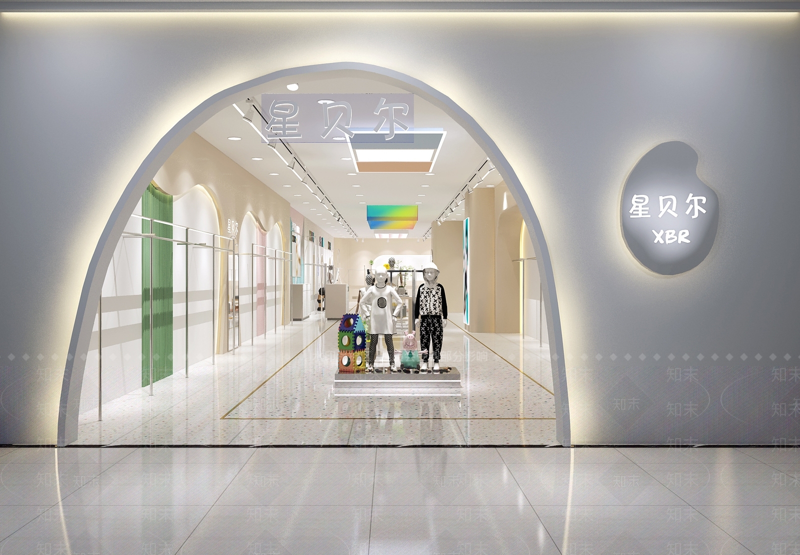 现代儿童服装店3D模型下载【ID:1133989717】