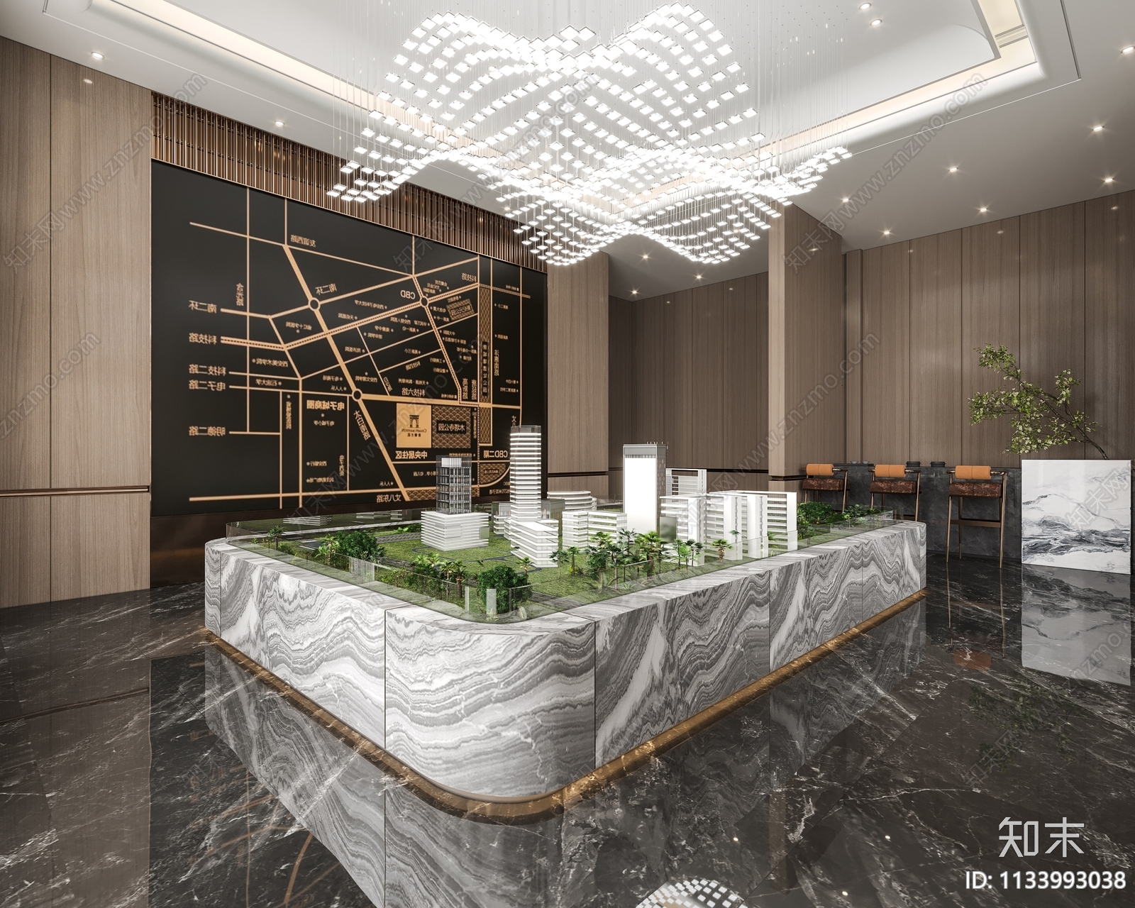 现代售楼处3D模型下载【ID:1133993038】