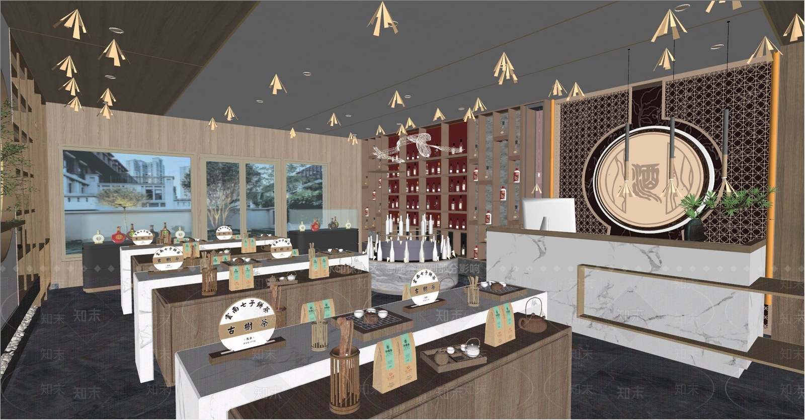 现代烟酒店SU模型下载【ID:1133990447】