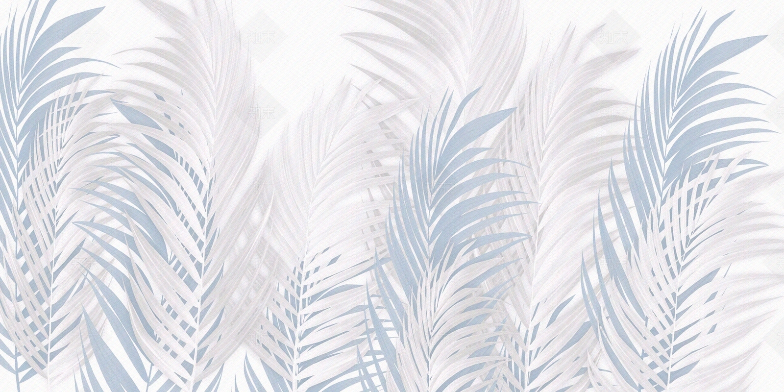 侘寂风棕榈树植物印花壁纸贴图下载【ID:1133995393】