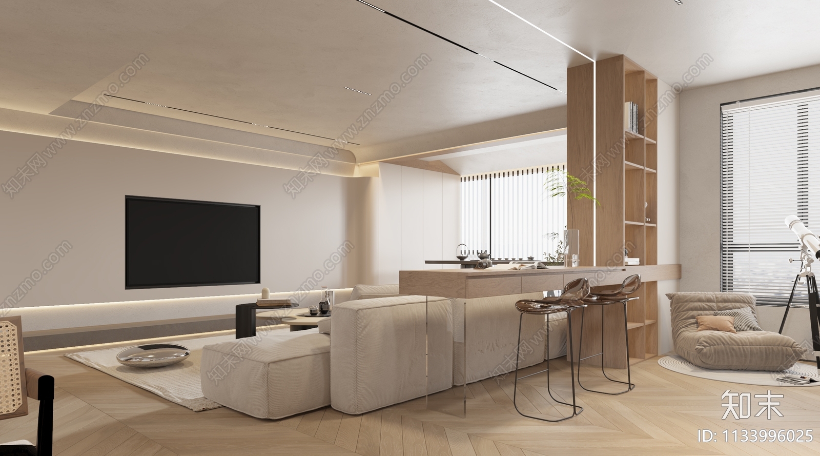 现代家居客厅3D模型下载【ID:1221714714】