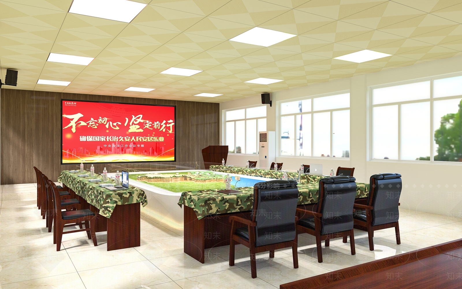 现代部队指挥部3D模型下载【ID:1133997593】