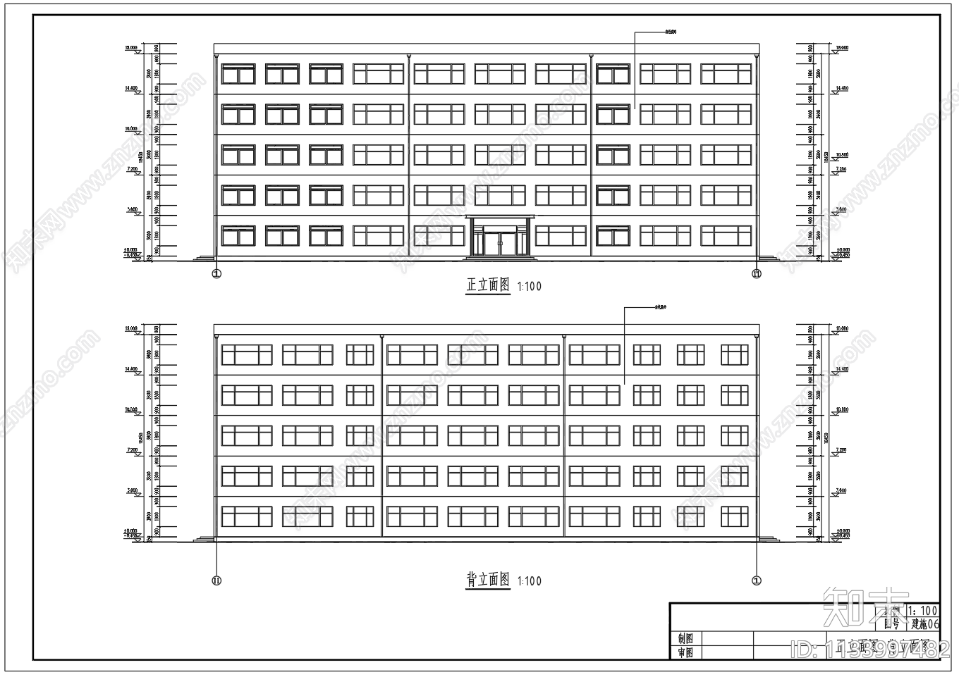 教学楼建筑结构cad施工图下载【ID:1133997482】