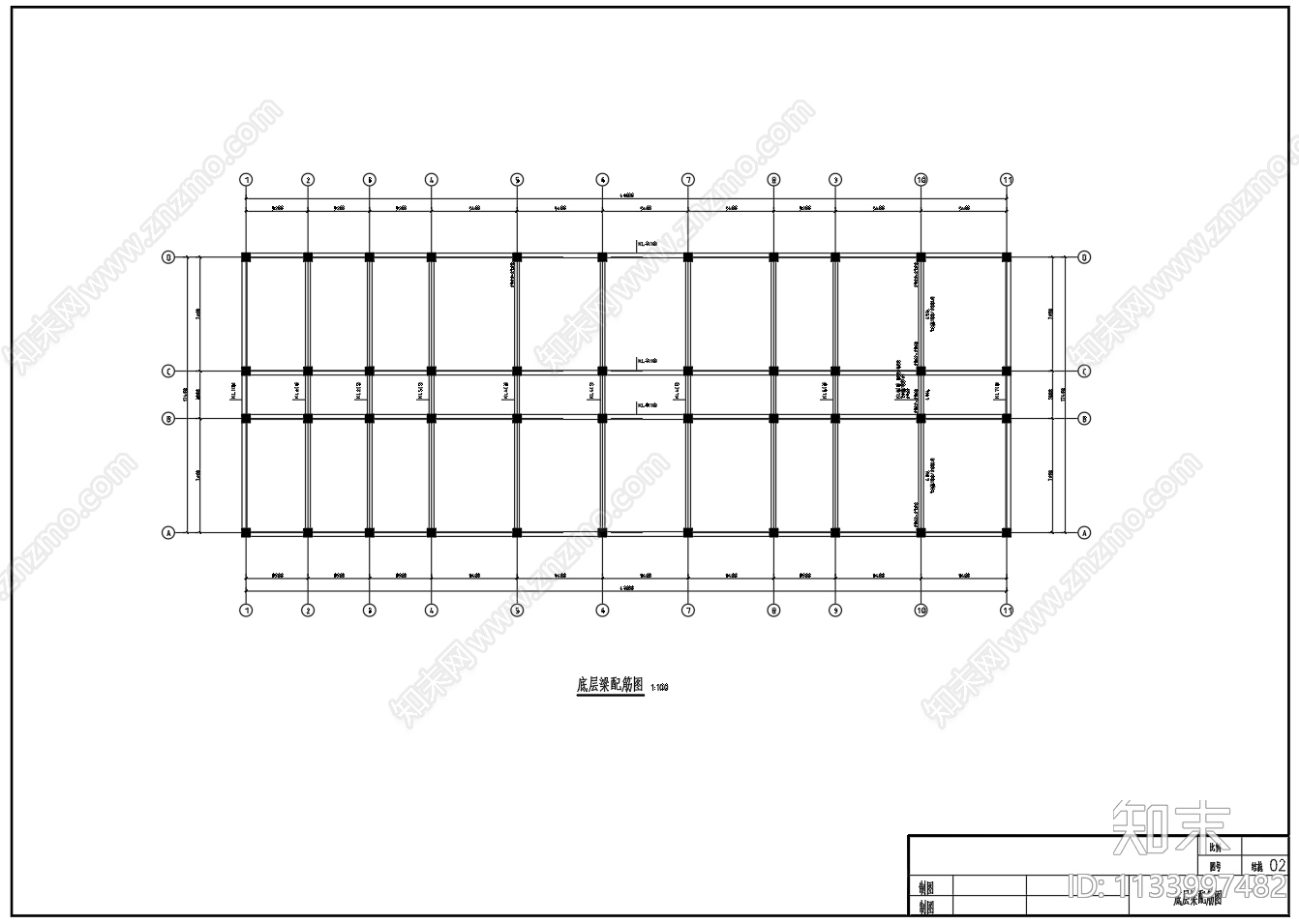 教学楼建筑结构cad施工图下载【ID:1133997482】