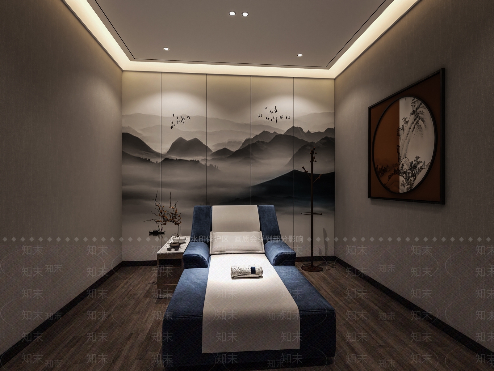 新中式美容SPA店包间3D模型下载【ID:1134002029】