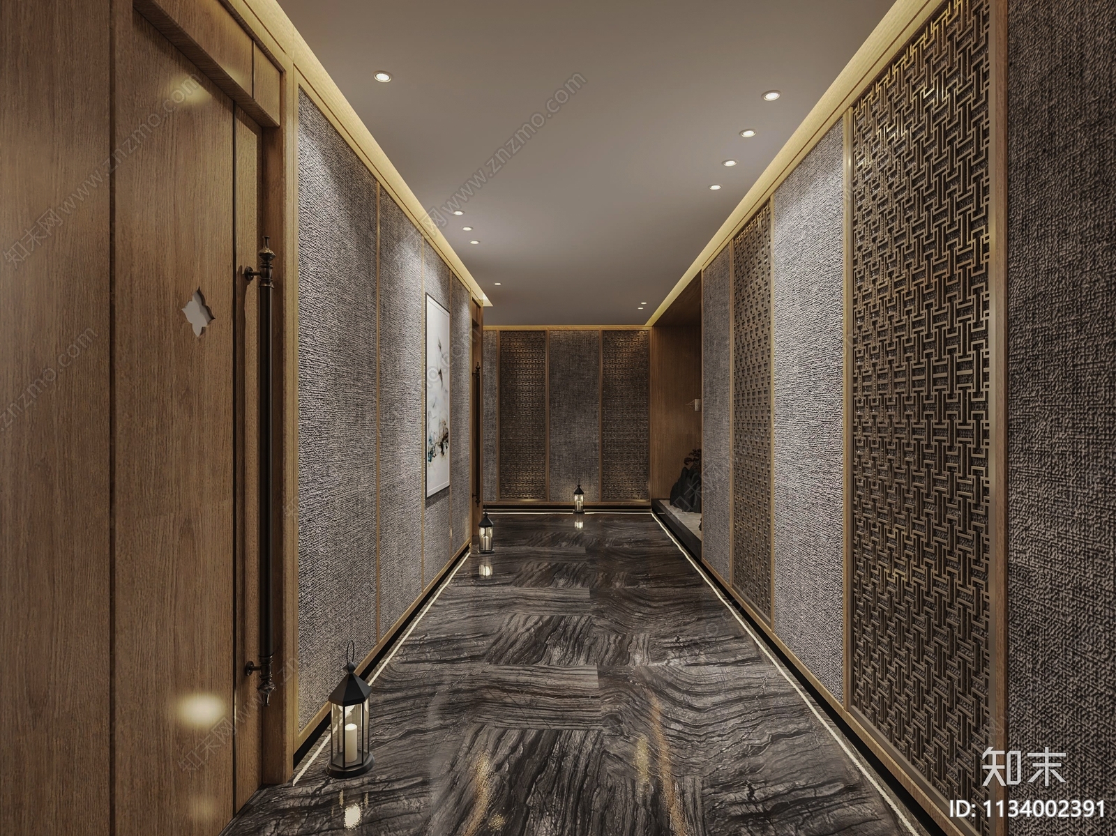 现代足疗店走廊3D模型下载【ID:1134002391】_知末3d模型网