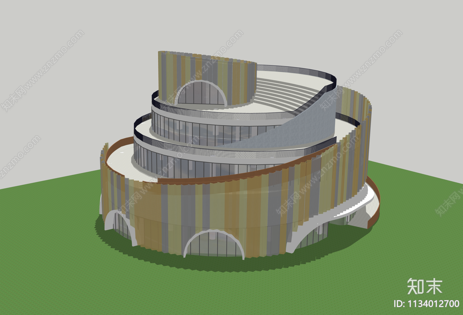 现代公共建筑SU模型下载【ID:1134012700】