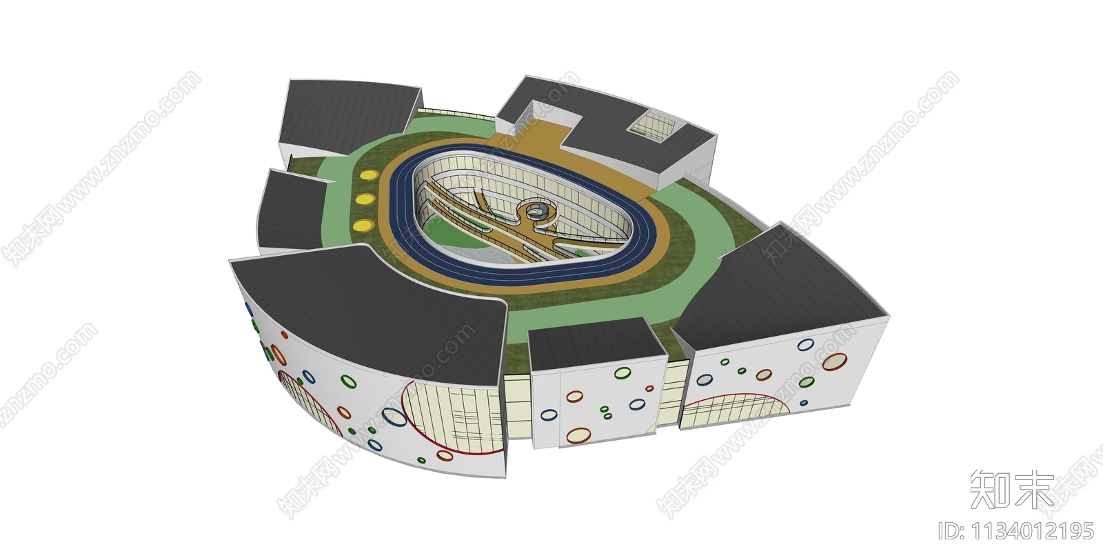 现代幼儿园建筑SU模型下载【ID:1134012195】
