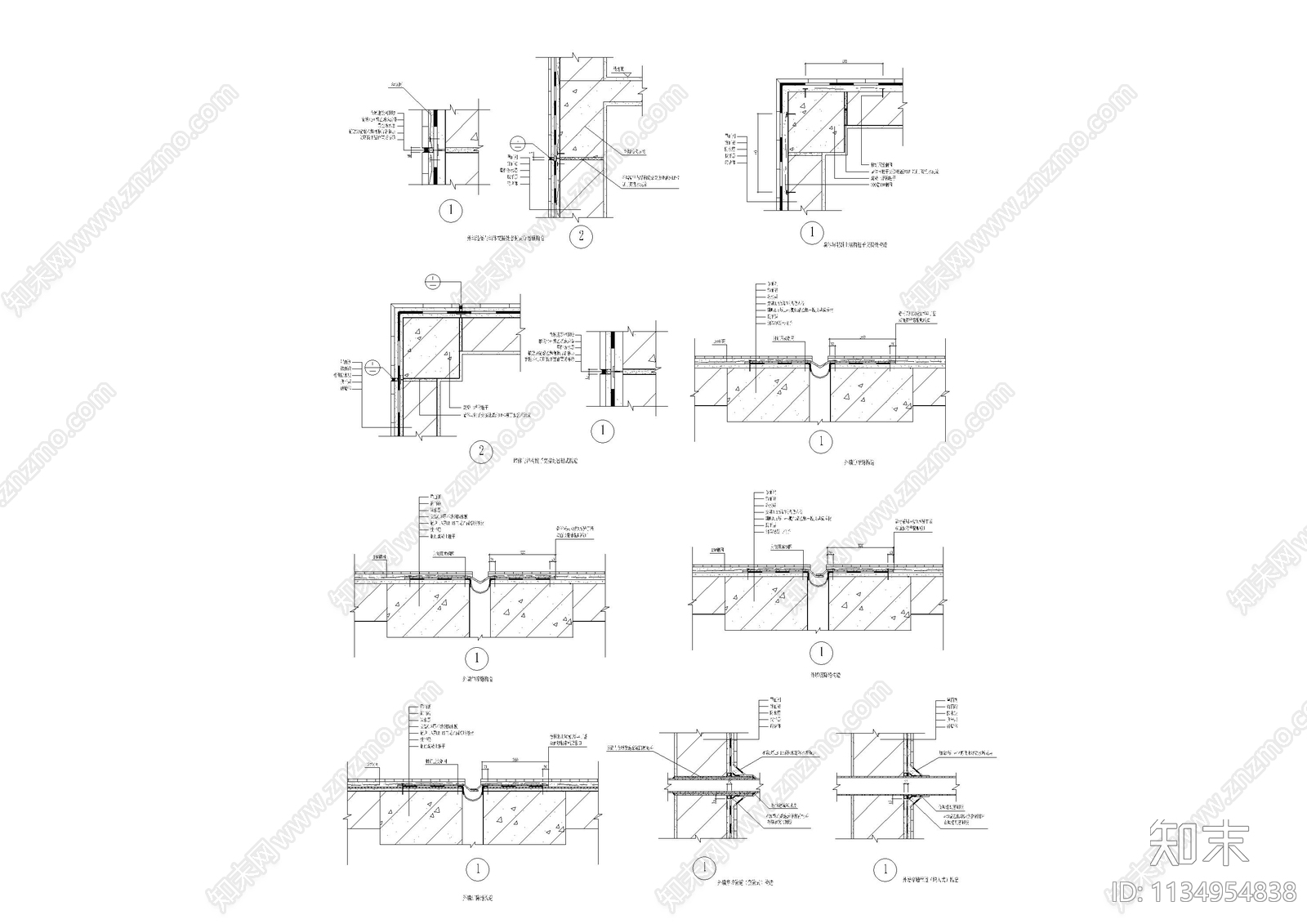 外墙防水详图施工图下载【ID:1134954838】