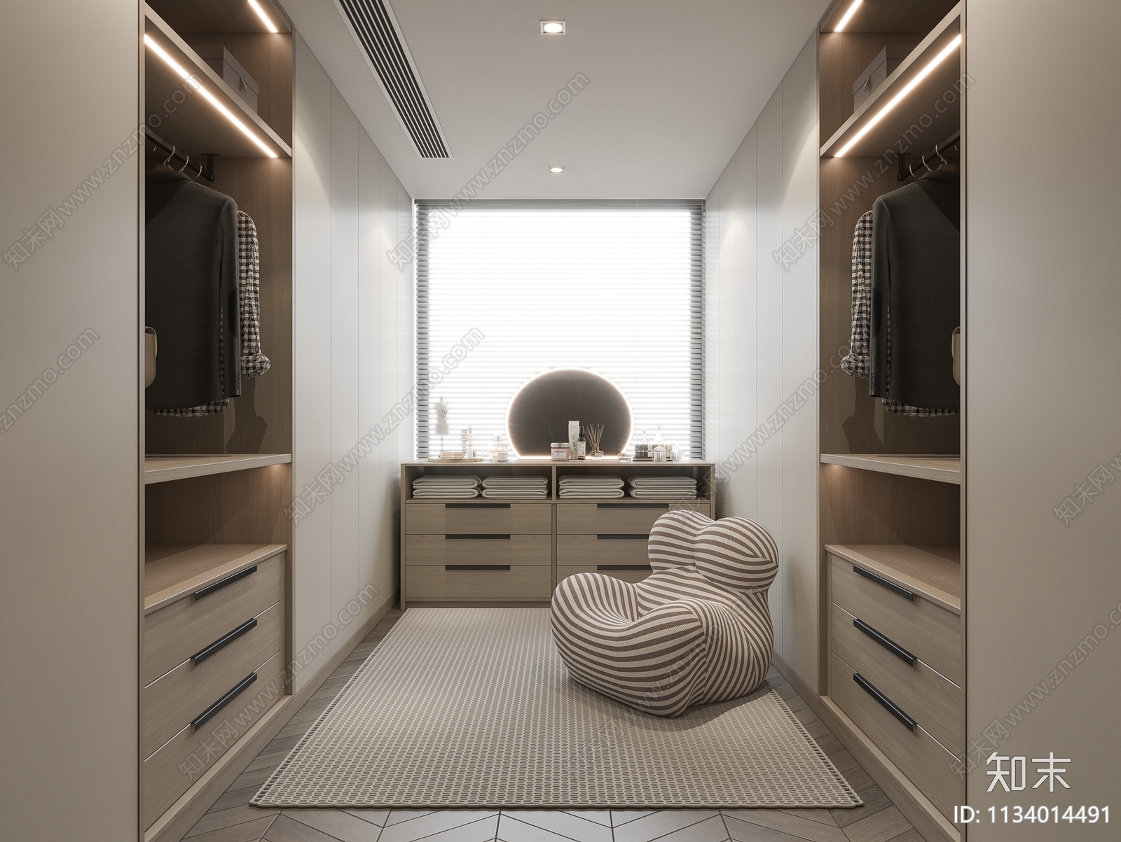 现代衣帽间SU模型下载【ID:1134014491】