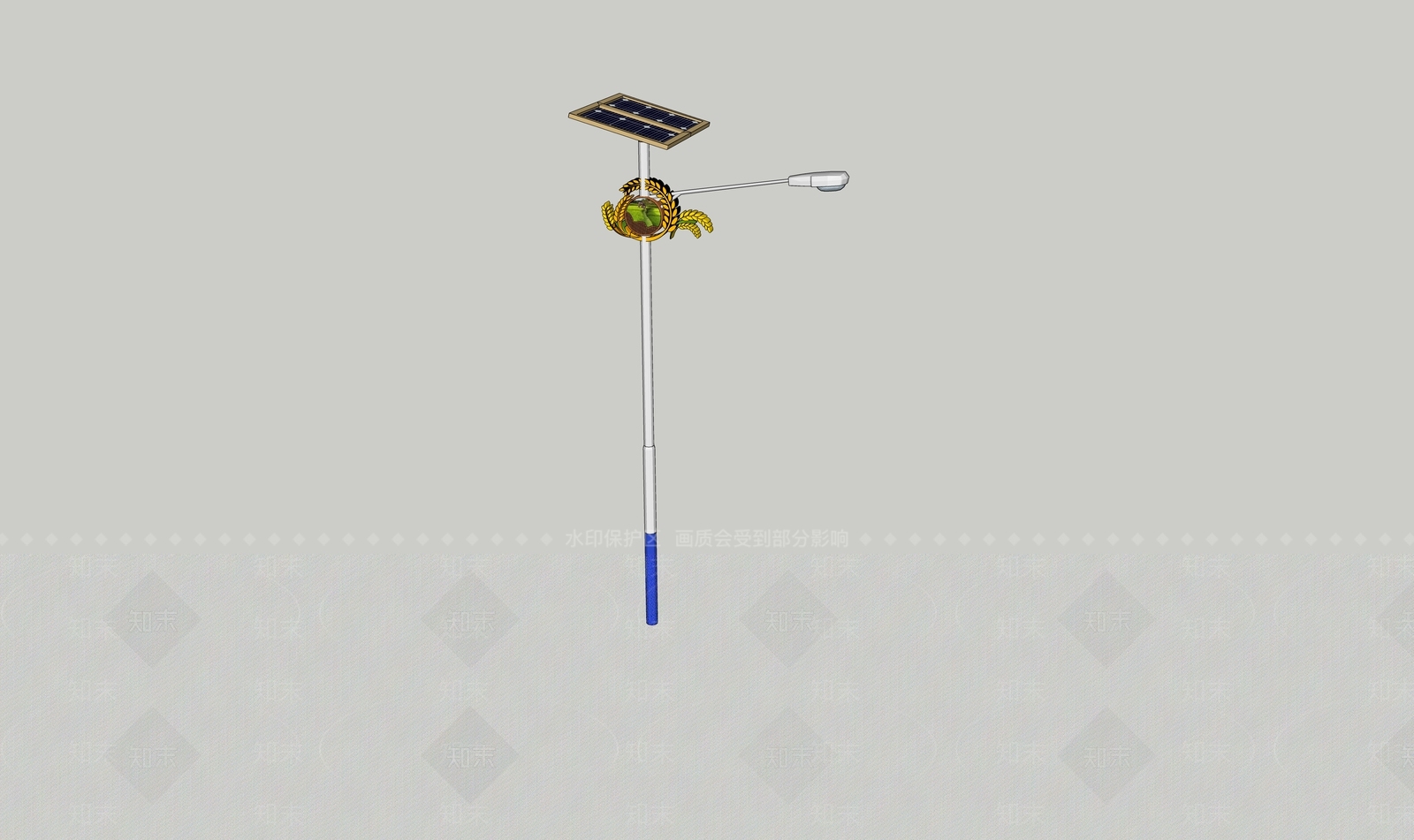 现代稻田文化路灯SU模型下载【ID:1135799177】