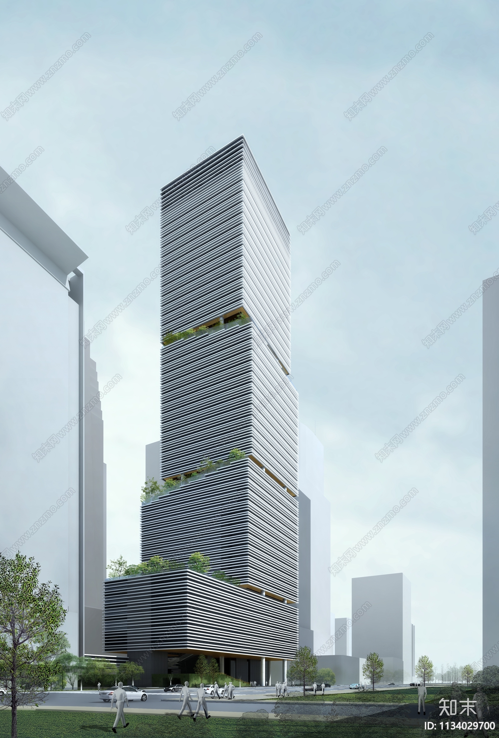 深圳鼎和大厦建筑效果图cad施工图下载【ID:1134029700】