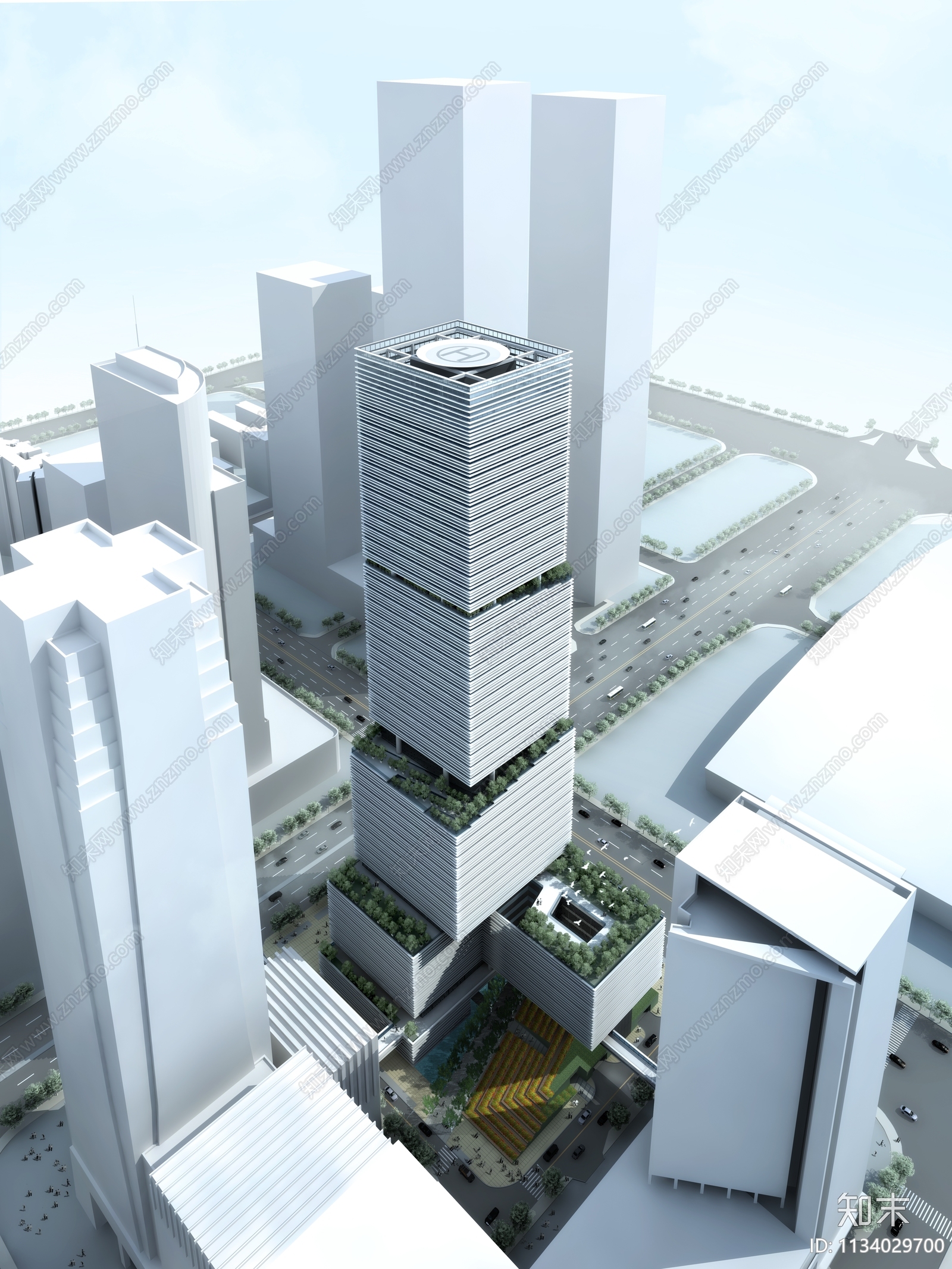 深圳鼎和大厦建筑效果图cad施工图下载【ID:1134029700】