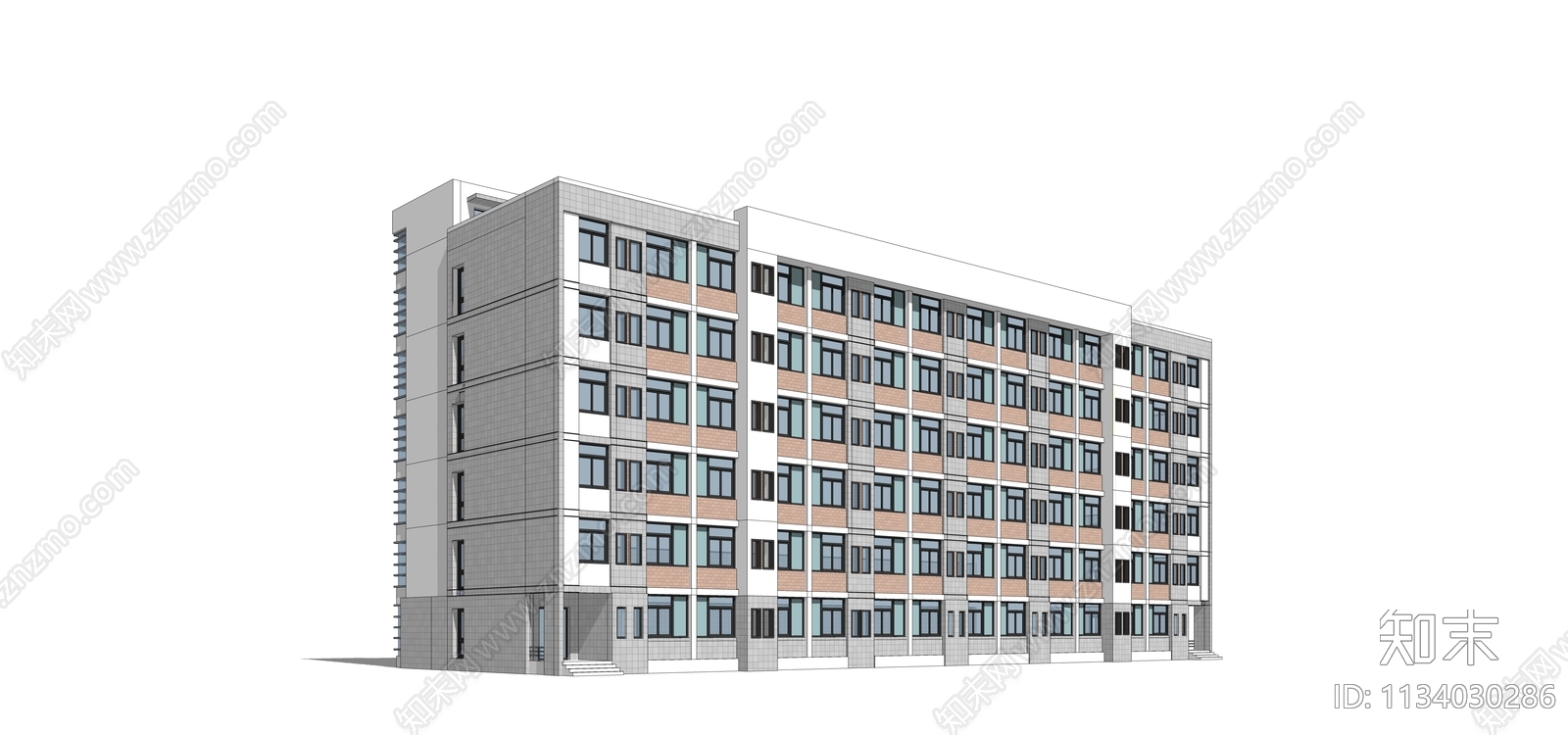 现代学校教学楼SU模型下载【ID:1134030286】