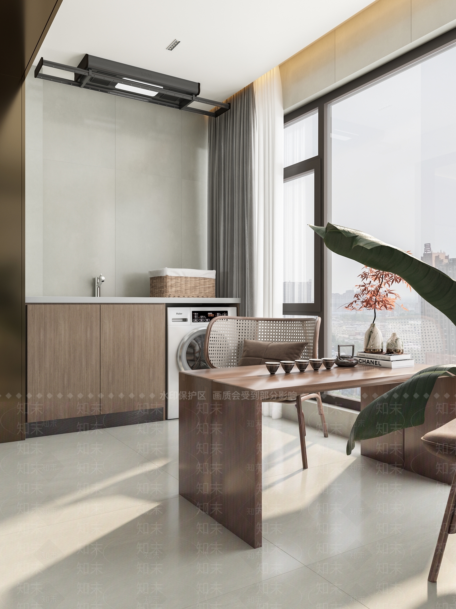 新中式家居阳台3D模型下载【ID:1134036927】
