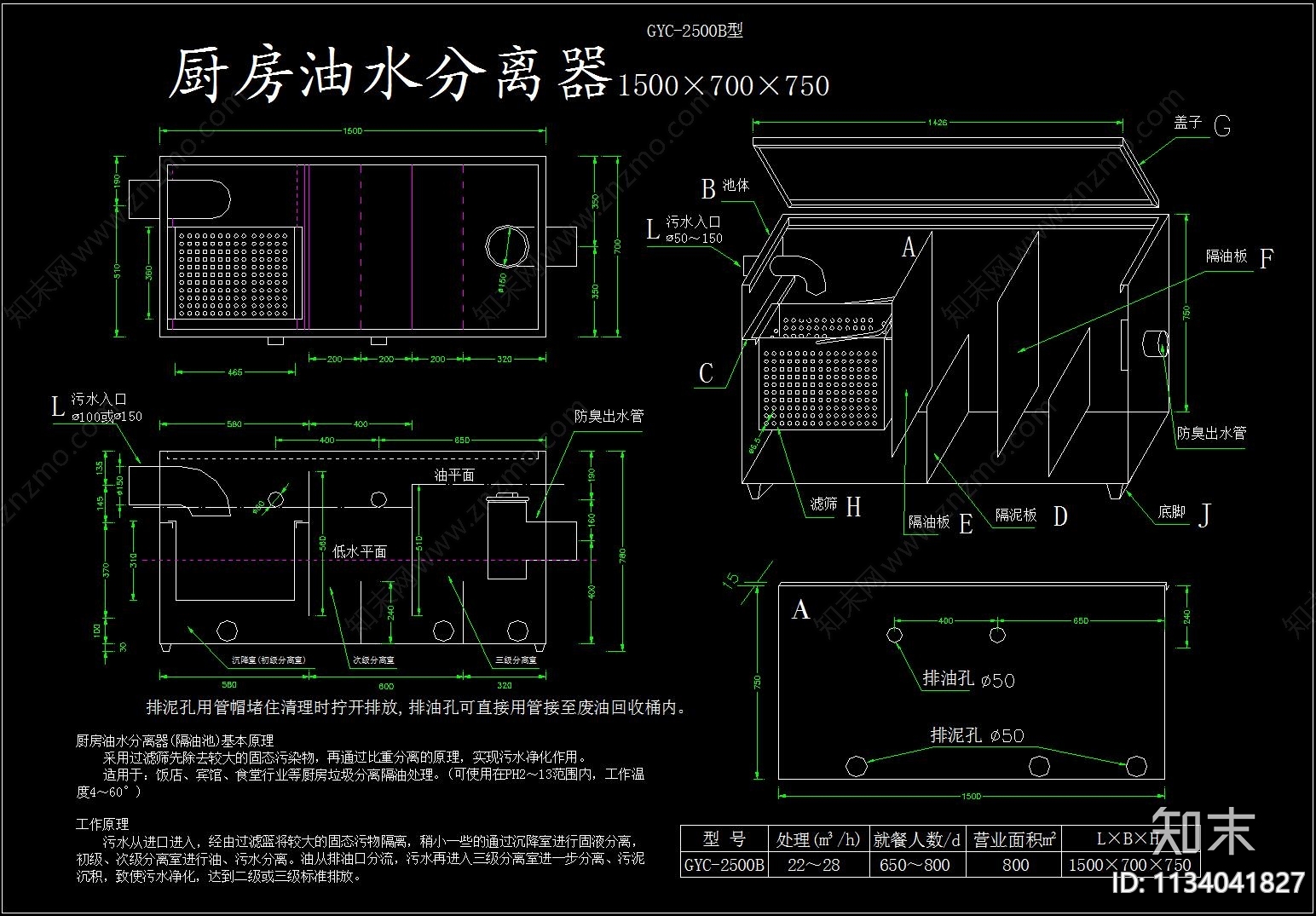 厨房油水分离器隔油池施工图下载【ID:1134041827】