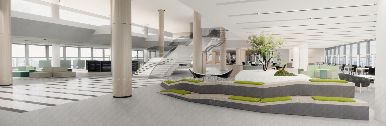 现代大学城图书馆SU模型下载【ID:1137545500】