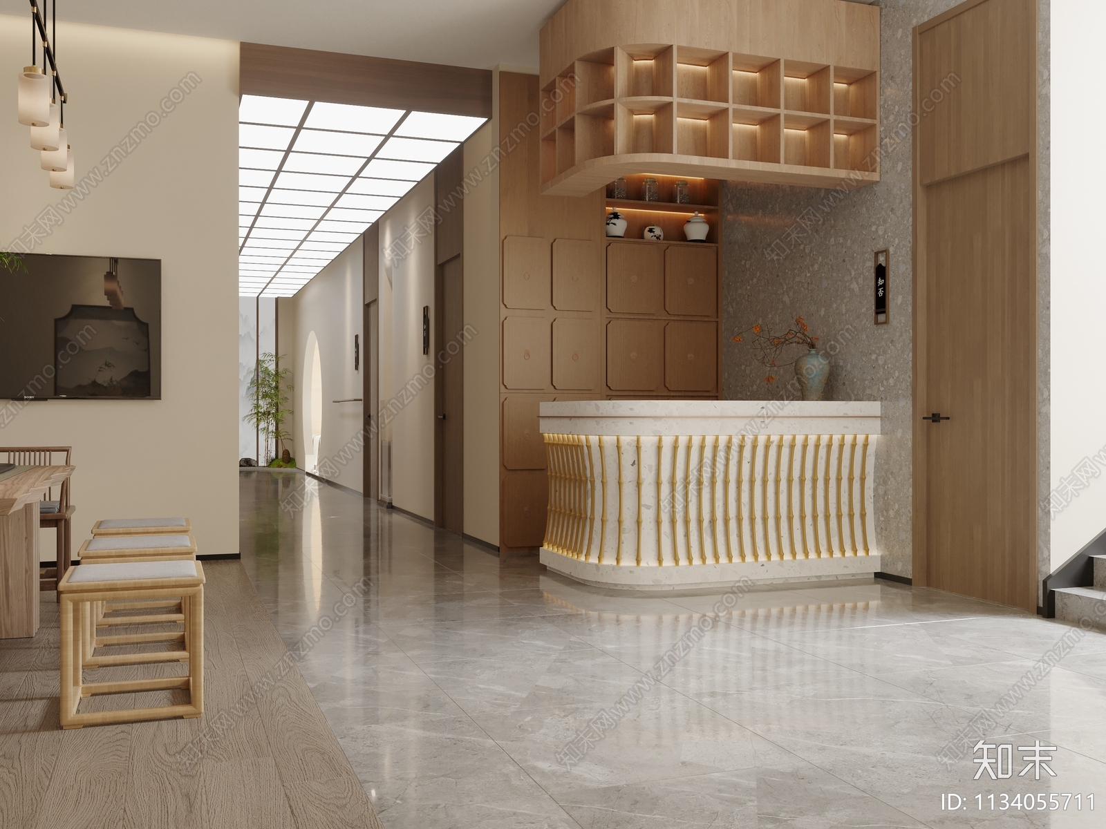 新中式中医馆3D模型下载【ID:1134055711】