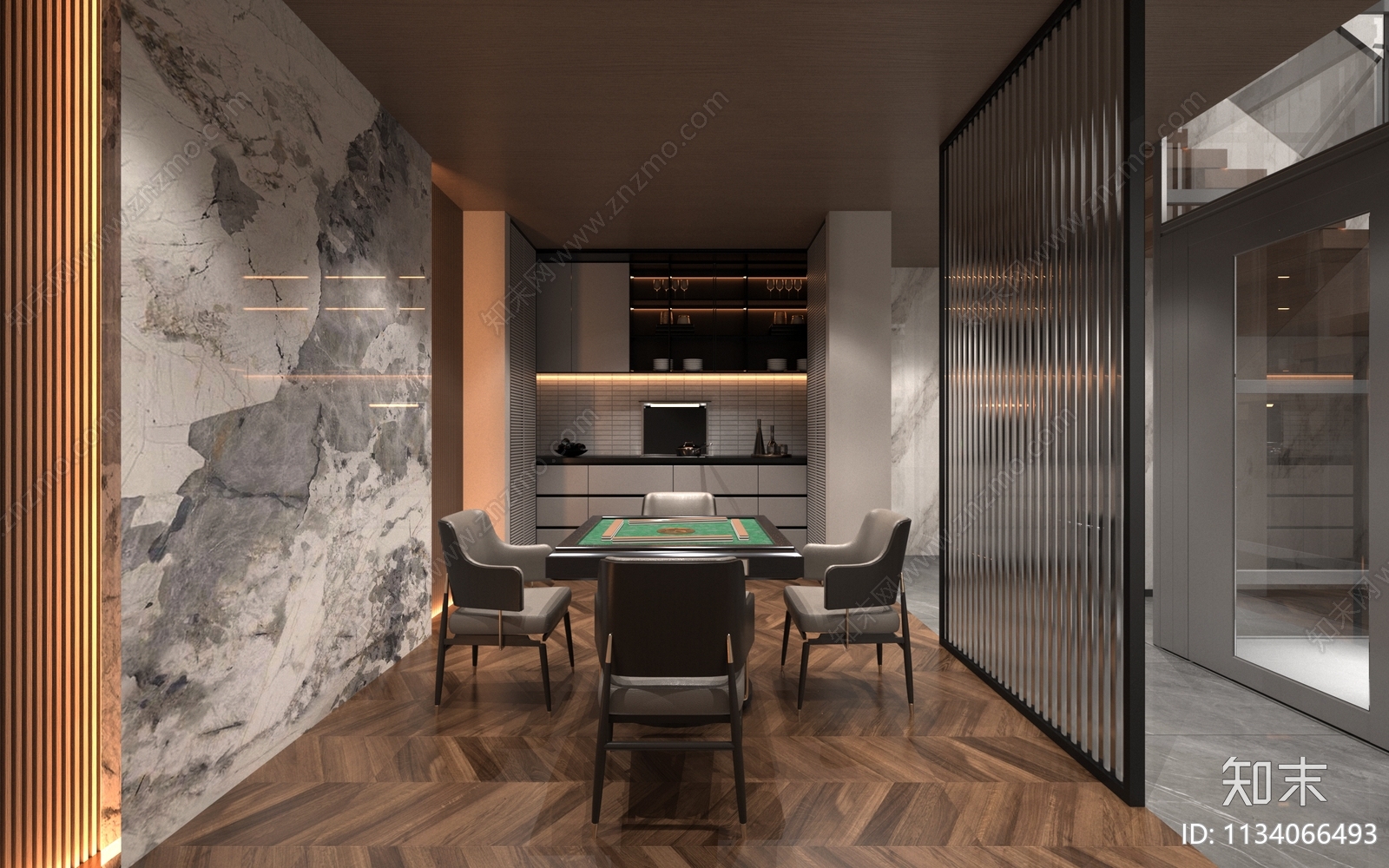 现代麻将室3D模型下载【ID:1134066493】