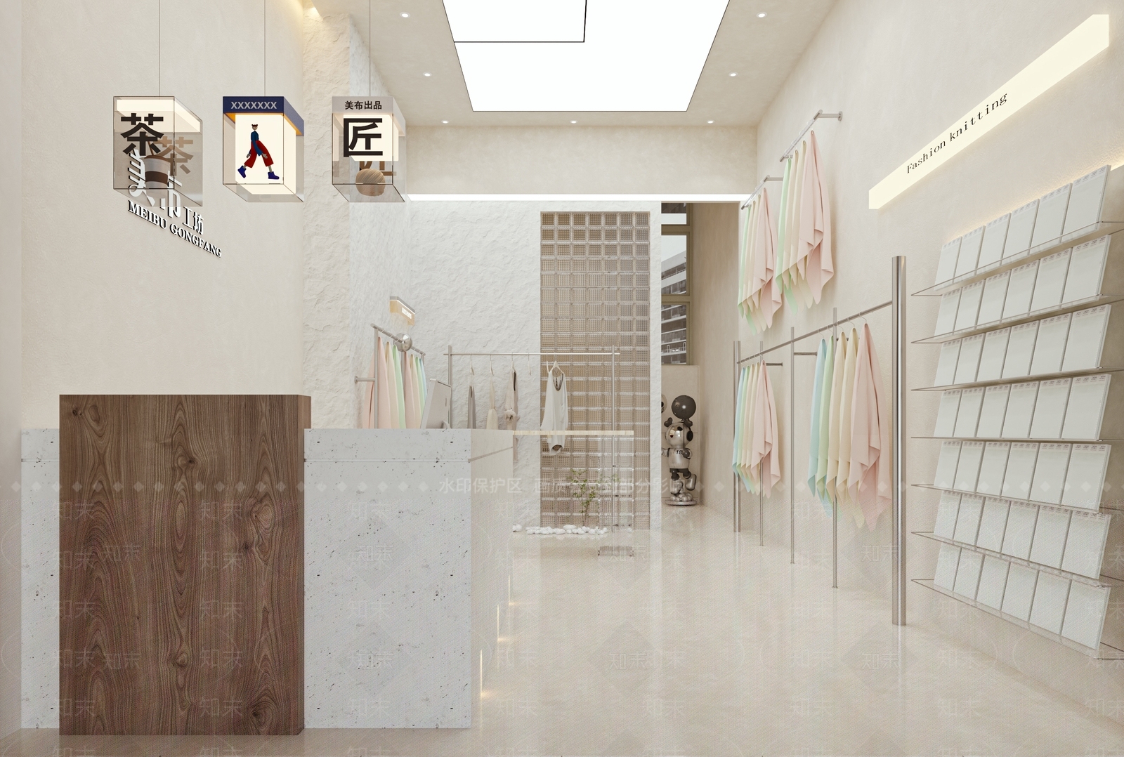 现代服装布艺布料纺织店3D模型下载【ID:1134068544】