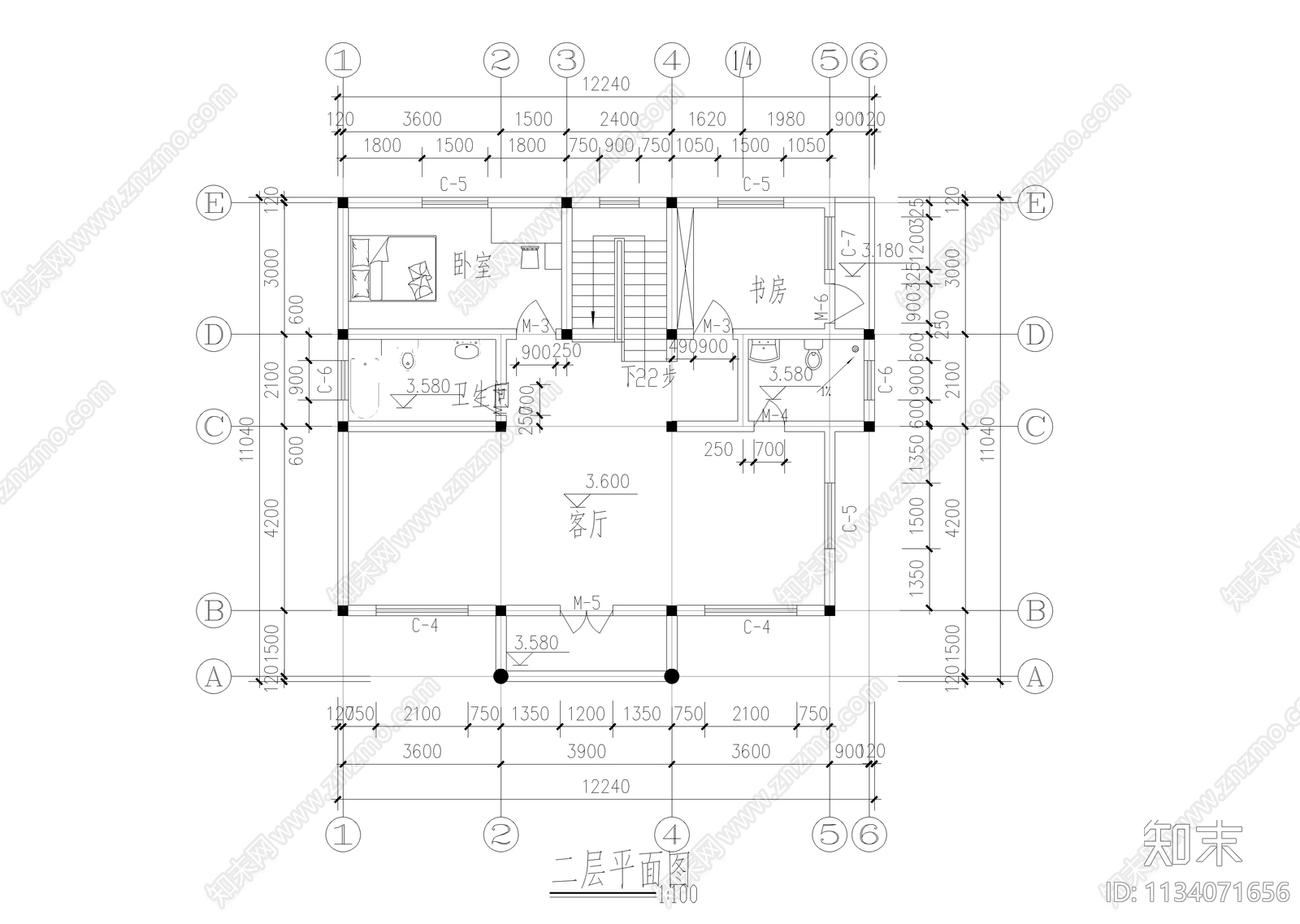 自建两层小别墅建筑施工图下载【ID:1134071656】