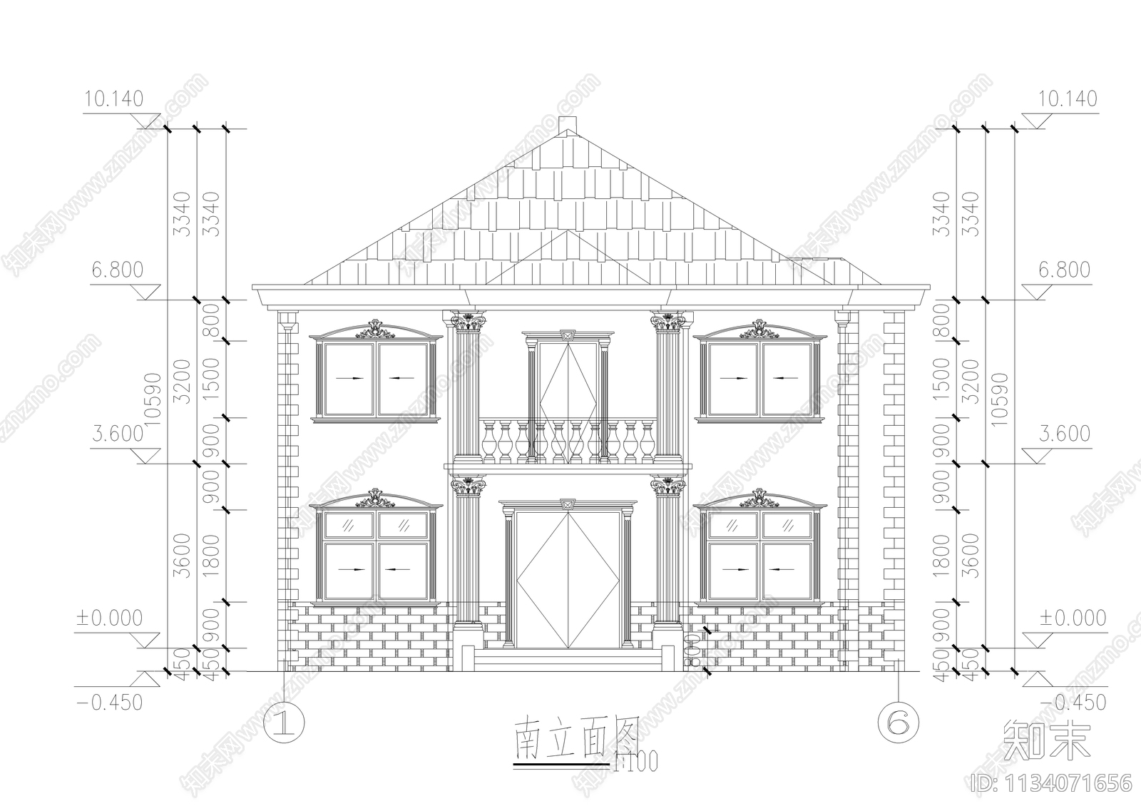 自建两层小别墅建筑施工图下载【ID:1134071656】