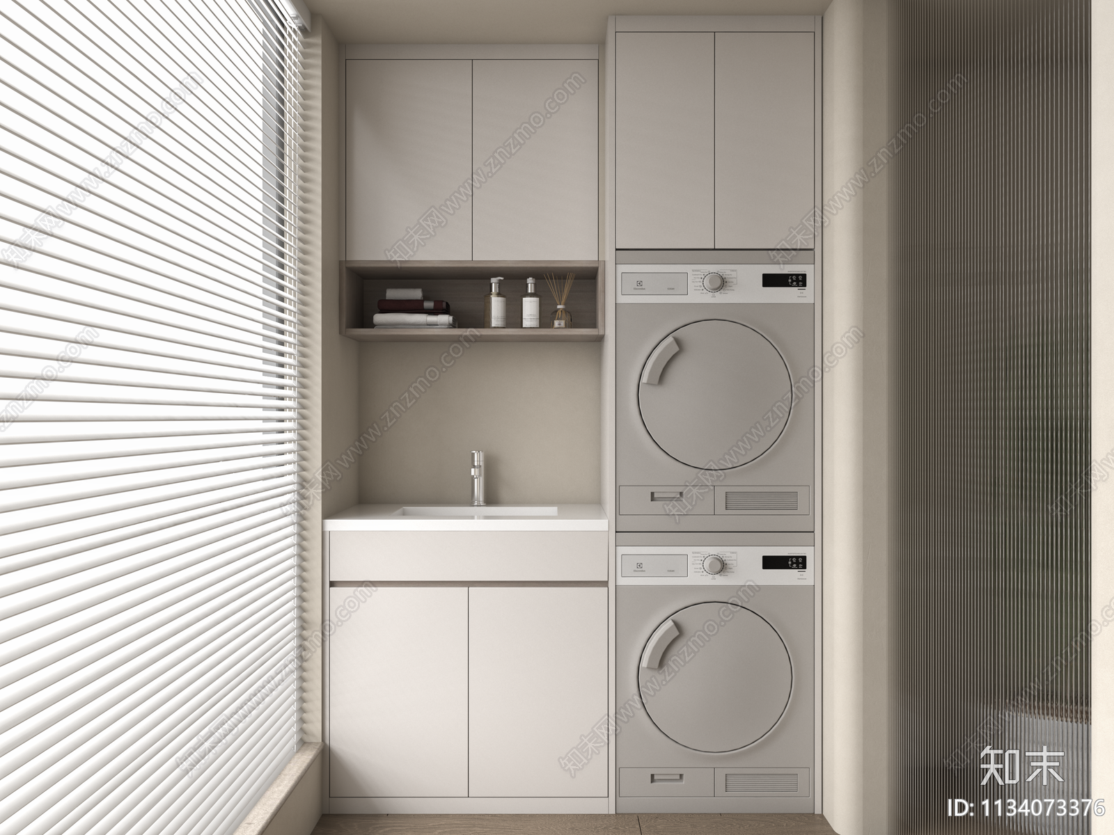 现代洗衣机柜3D模型下载【ID:1134073376】