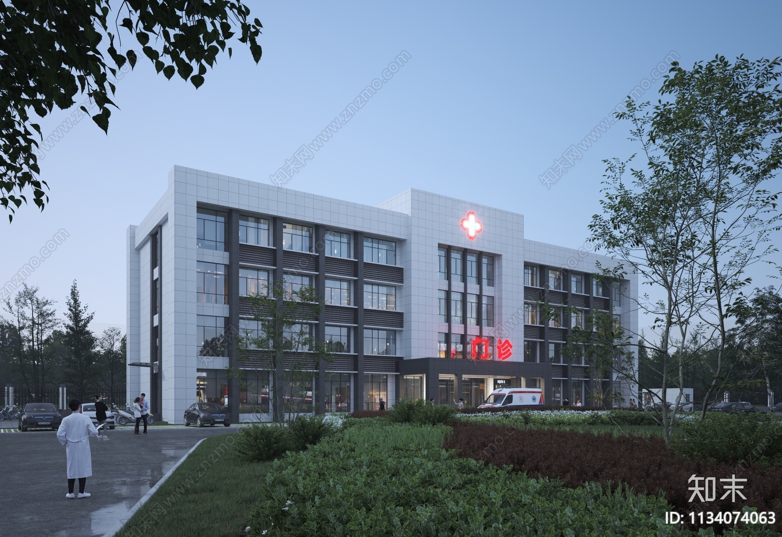 现代医院外观3D模型下载【ID:1134074063】