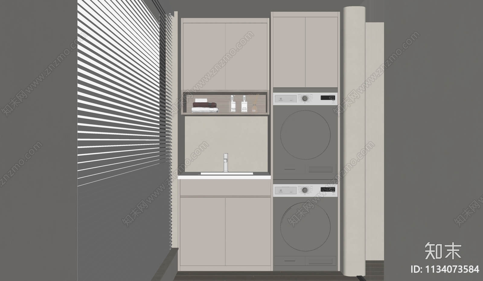 现代洗衣机柜SU模型下载【ID:1134073584】