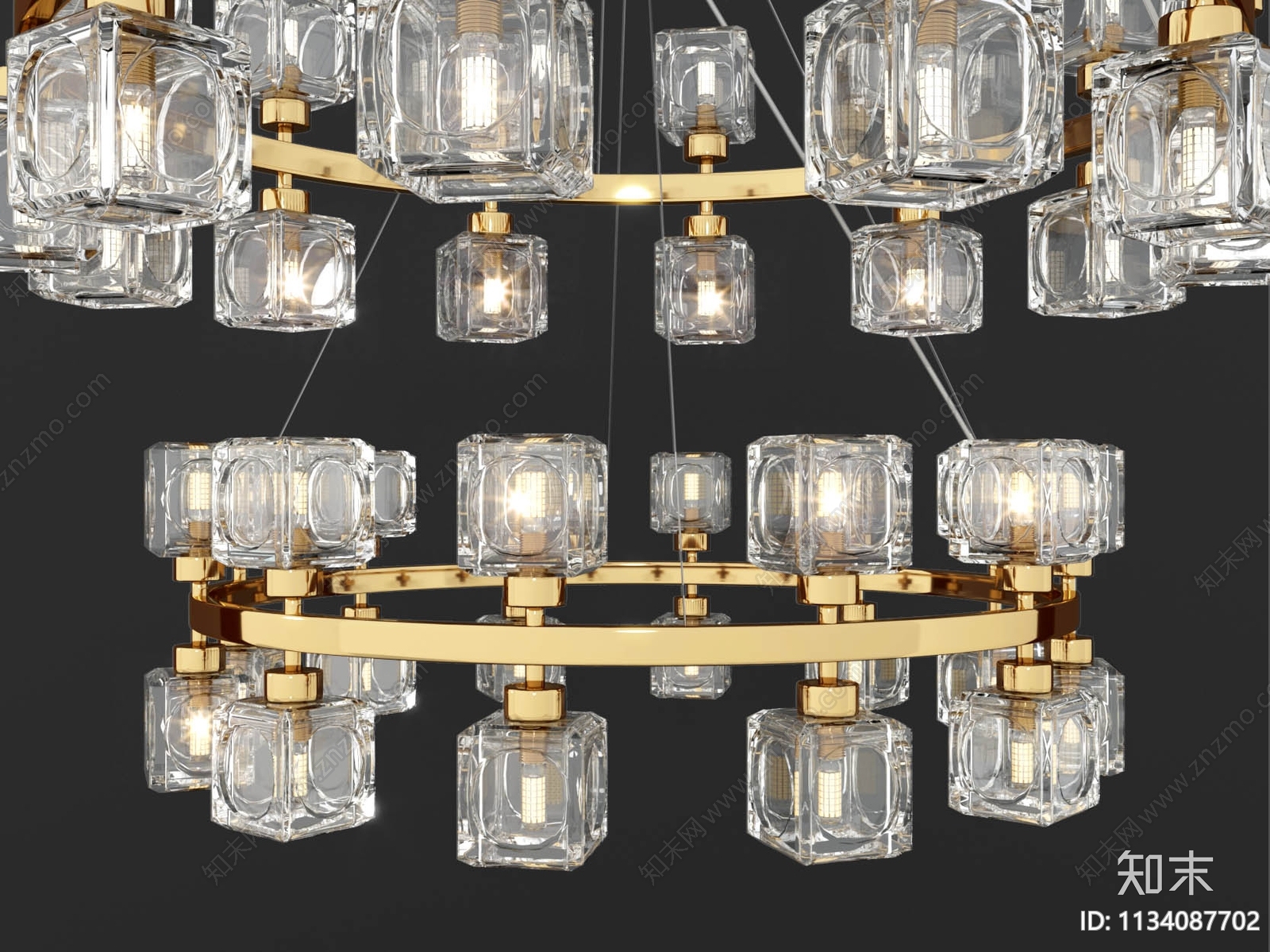 现代酒瓶款吊灯3D模型下载【ID:1134087702】