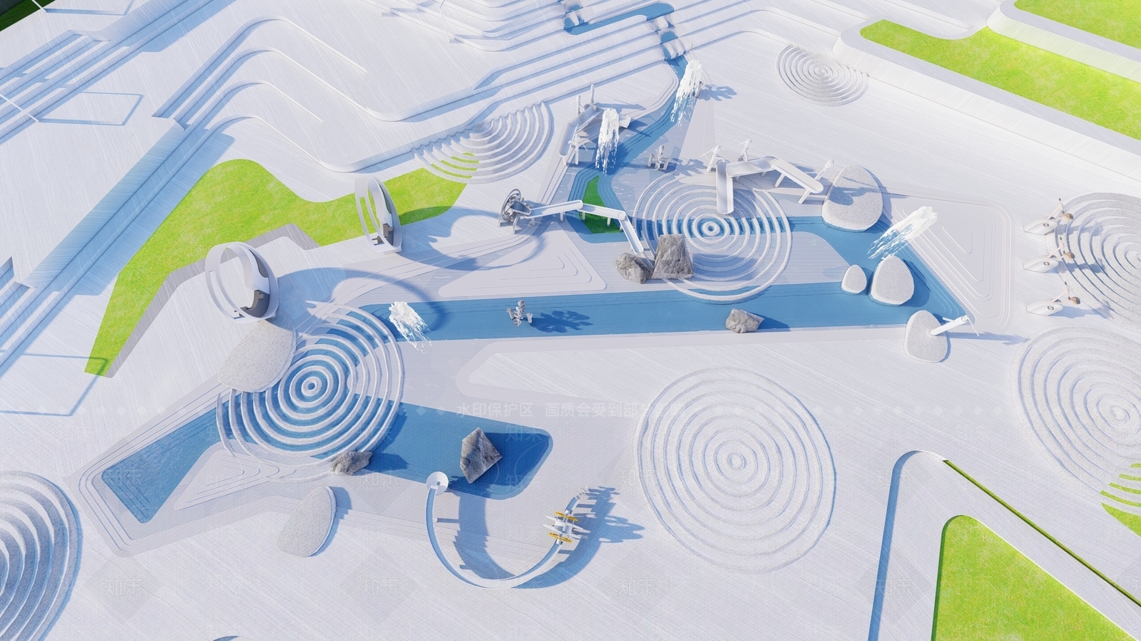 现代儿童戏水池SU模型下载【ID:1139246845】