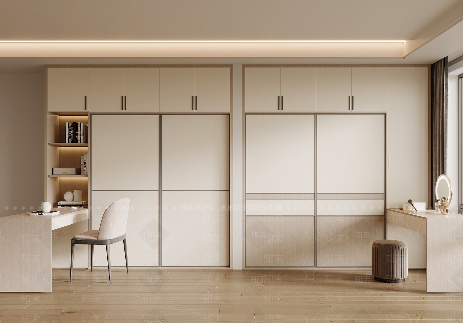 现代推拉门衣柜SU模型下载【ID:1134077892】