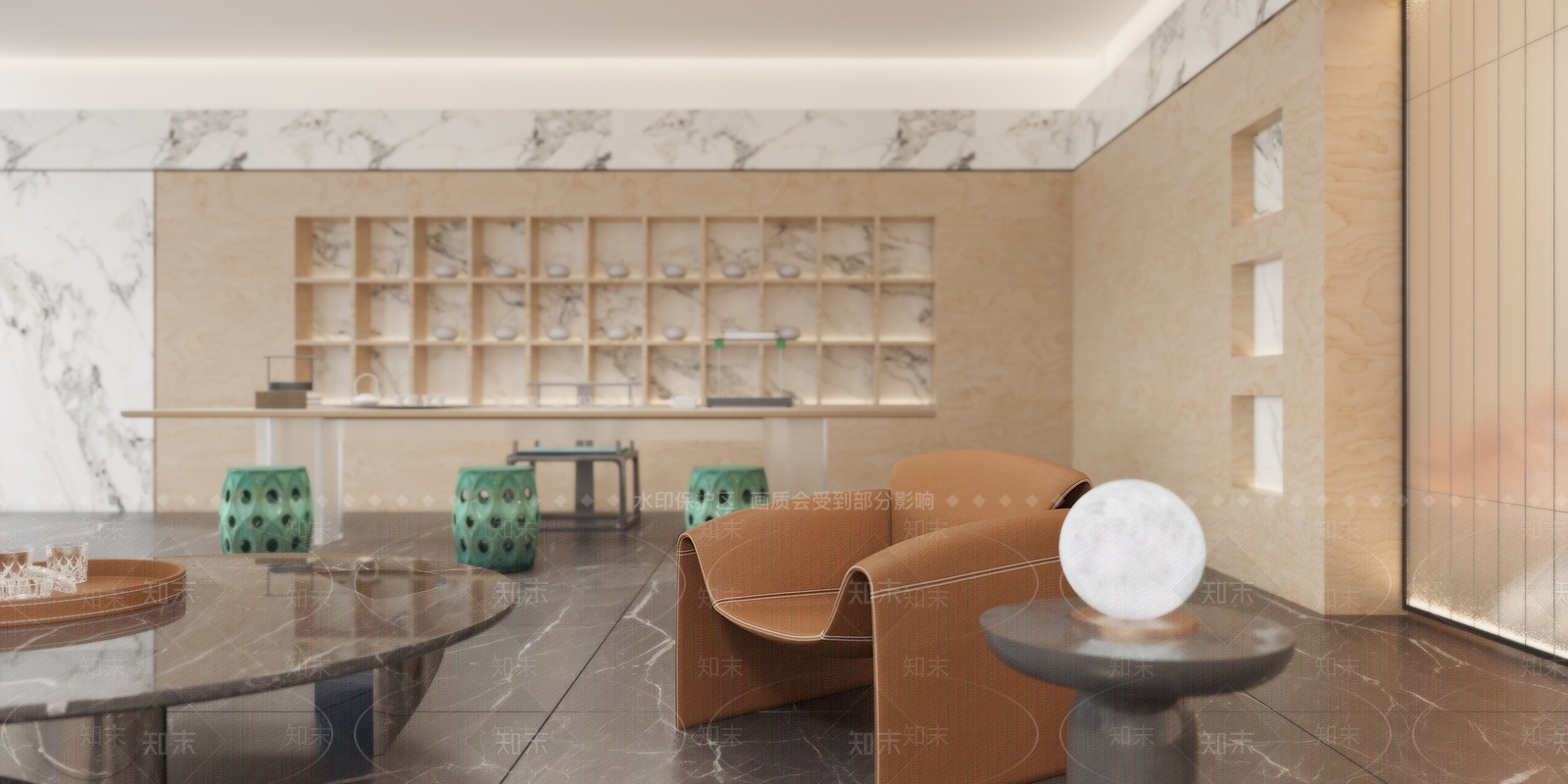 现代接待茶室3D模型下载【ID:1134080269】