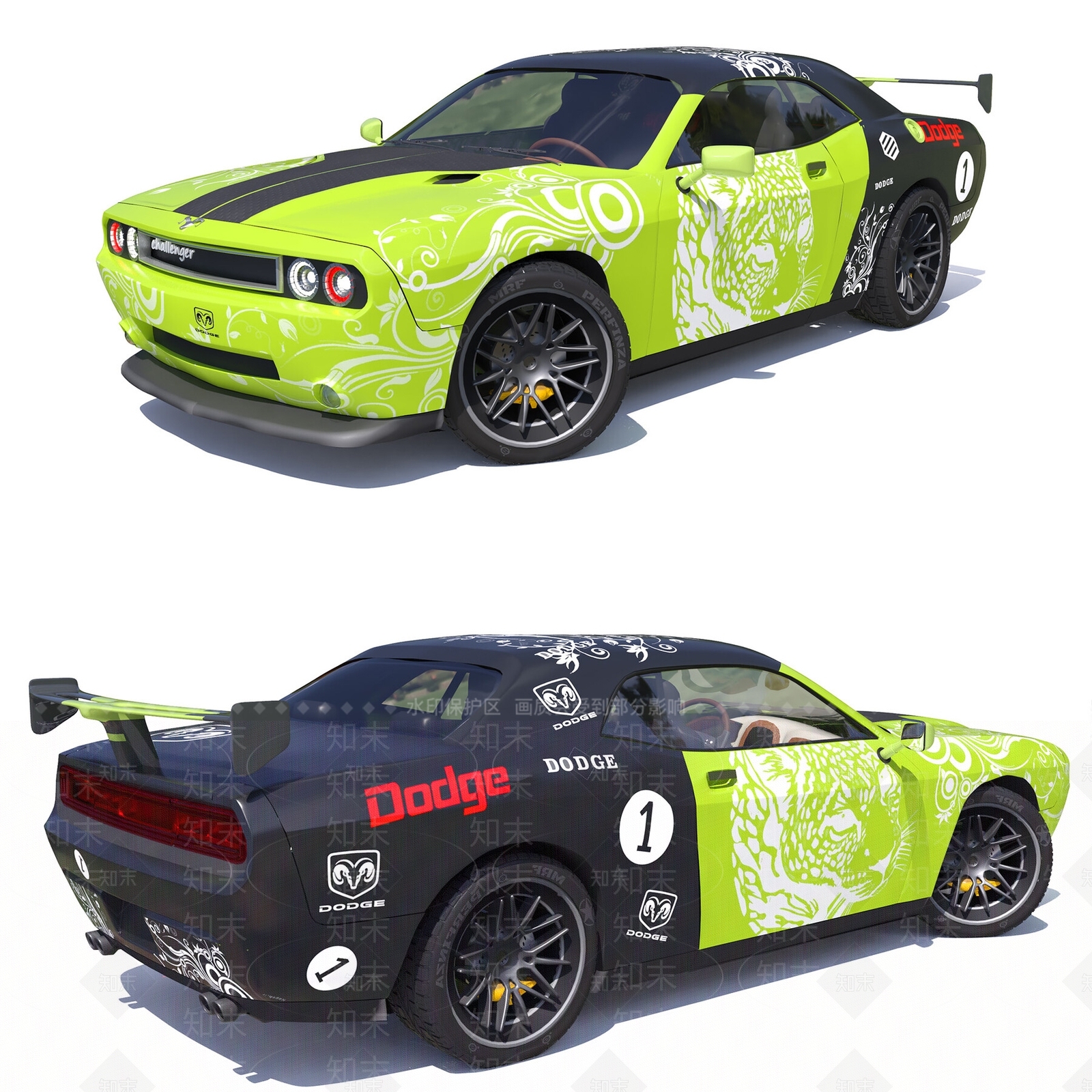 道奇汽车3D模型下载【ID:1134081343】