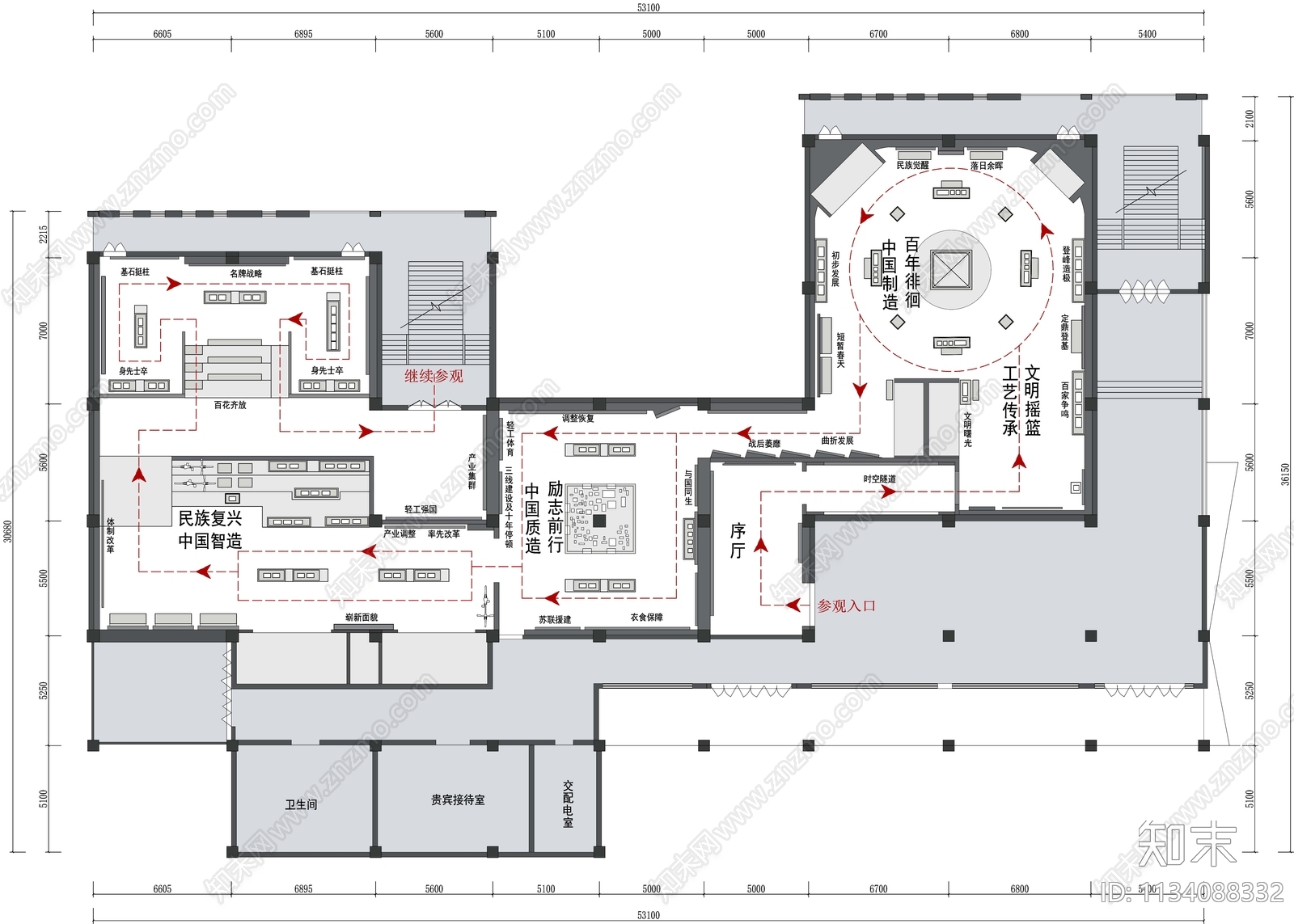 工业博物馆平面施工图下载【ID:1134088332】
