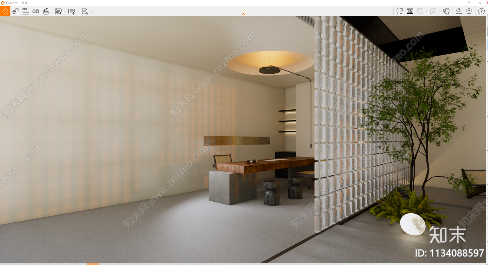 侘寂茶室SU模型下载【ID:1134088597】