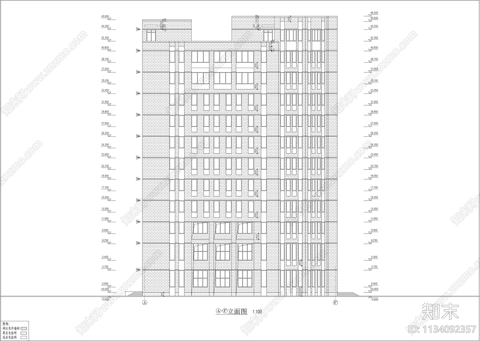 高层办公楼建筑cad施工图下载【ID:1134092357】