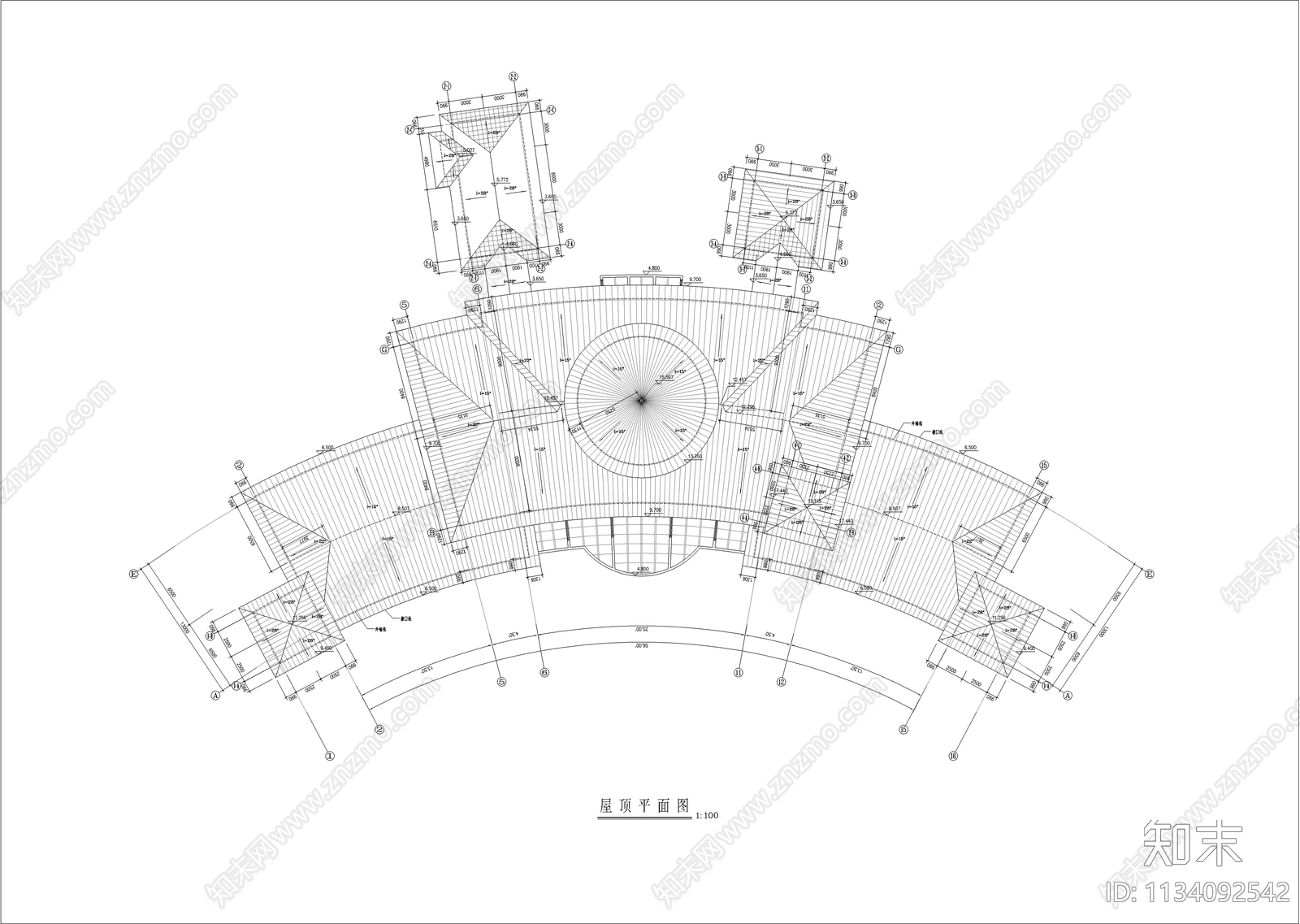 会所建筑cad施工图下载【ID:1134092542】