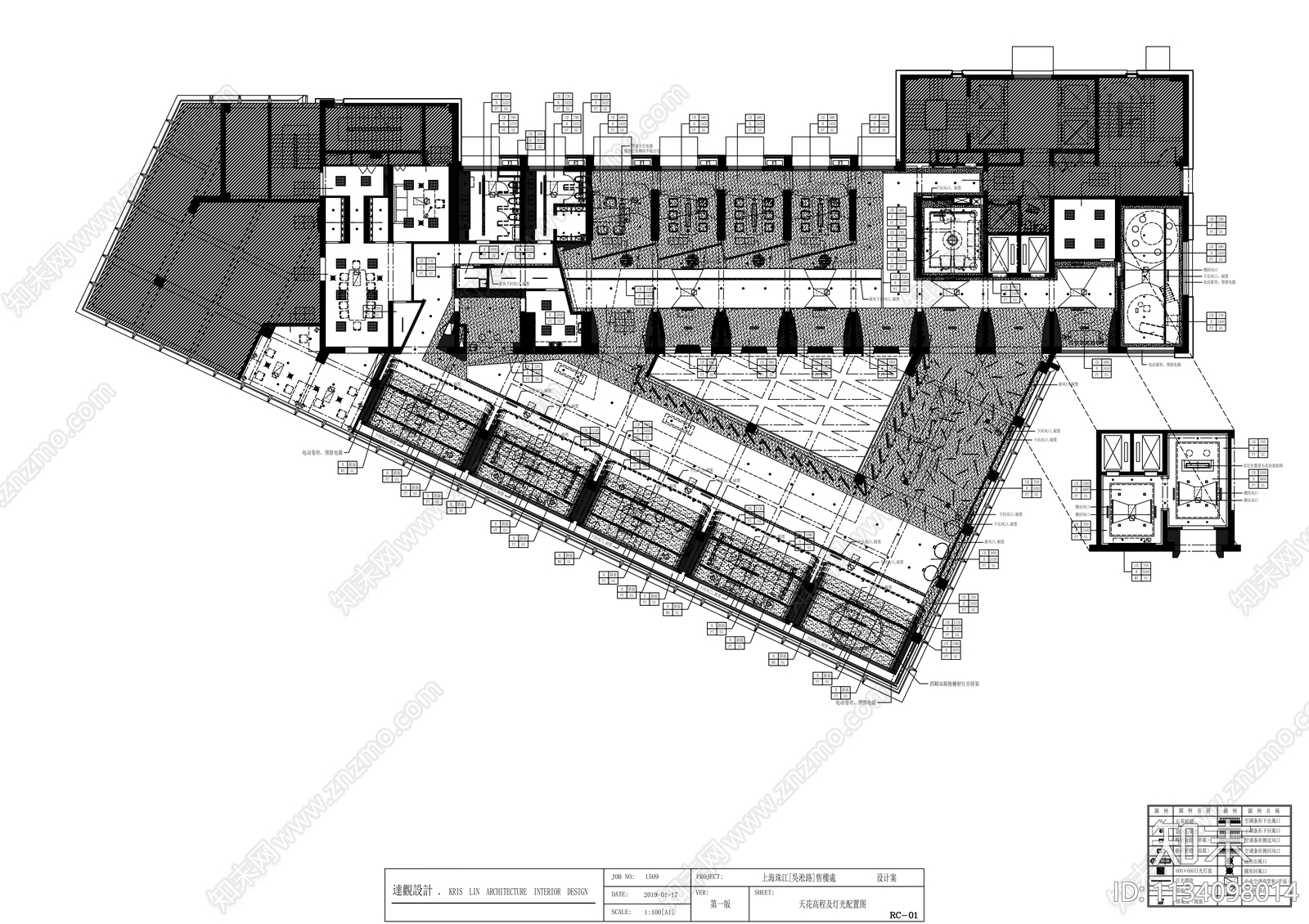 外滩界售楼处装修cad施工图下载【ID:1134098014】