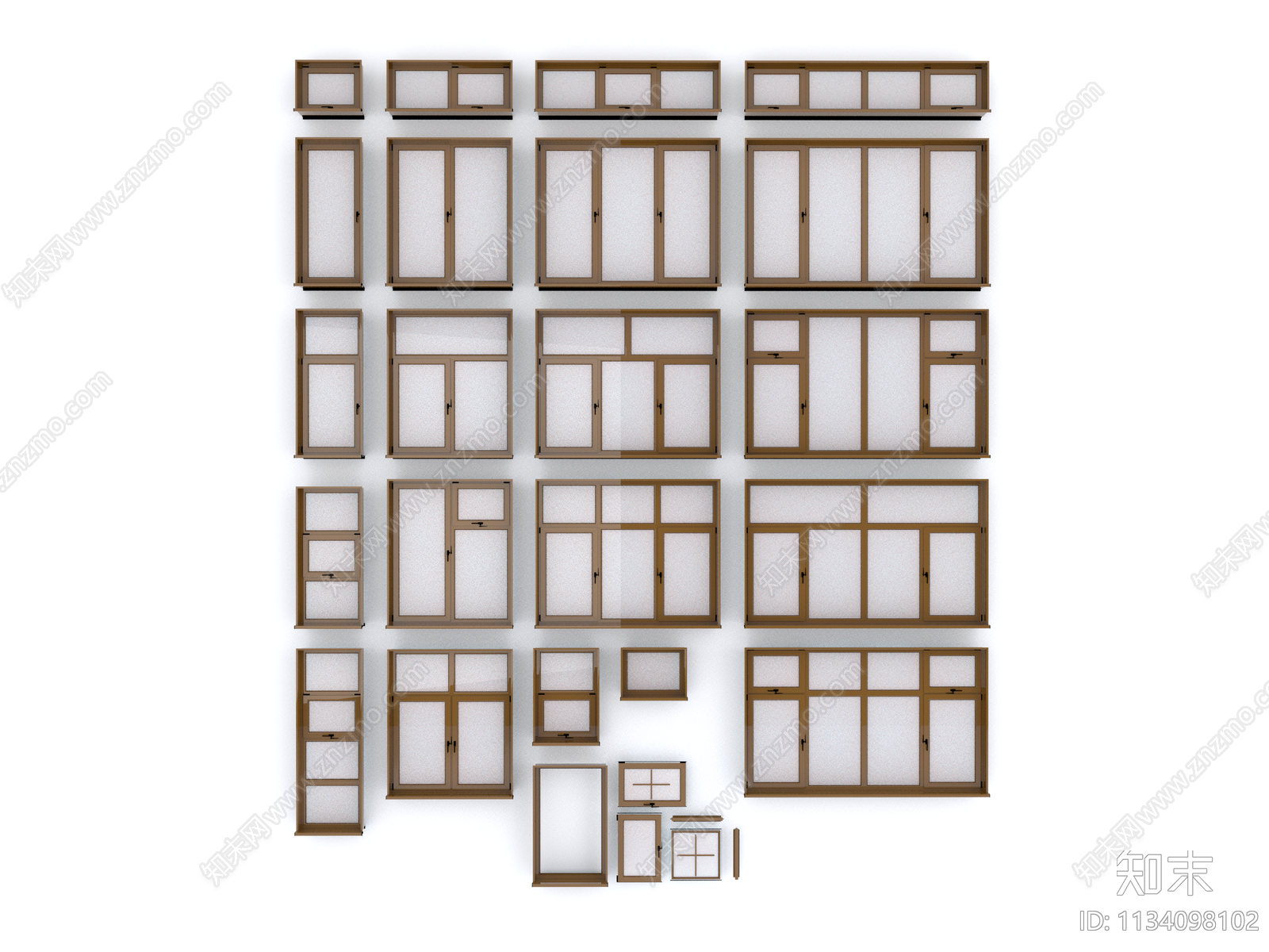 现代窗户组合SU模型下载【ID:1134098102】