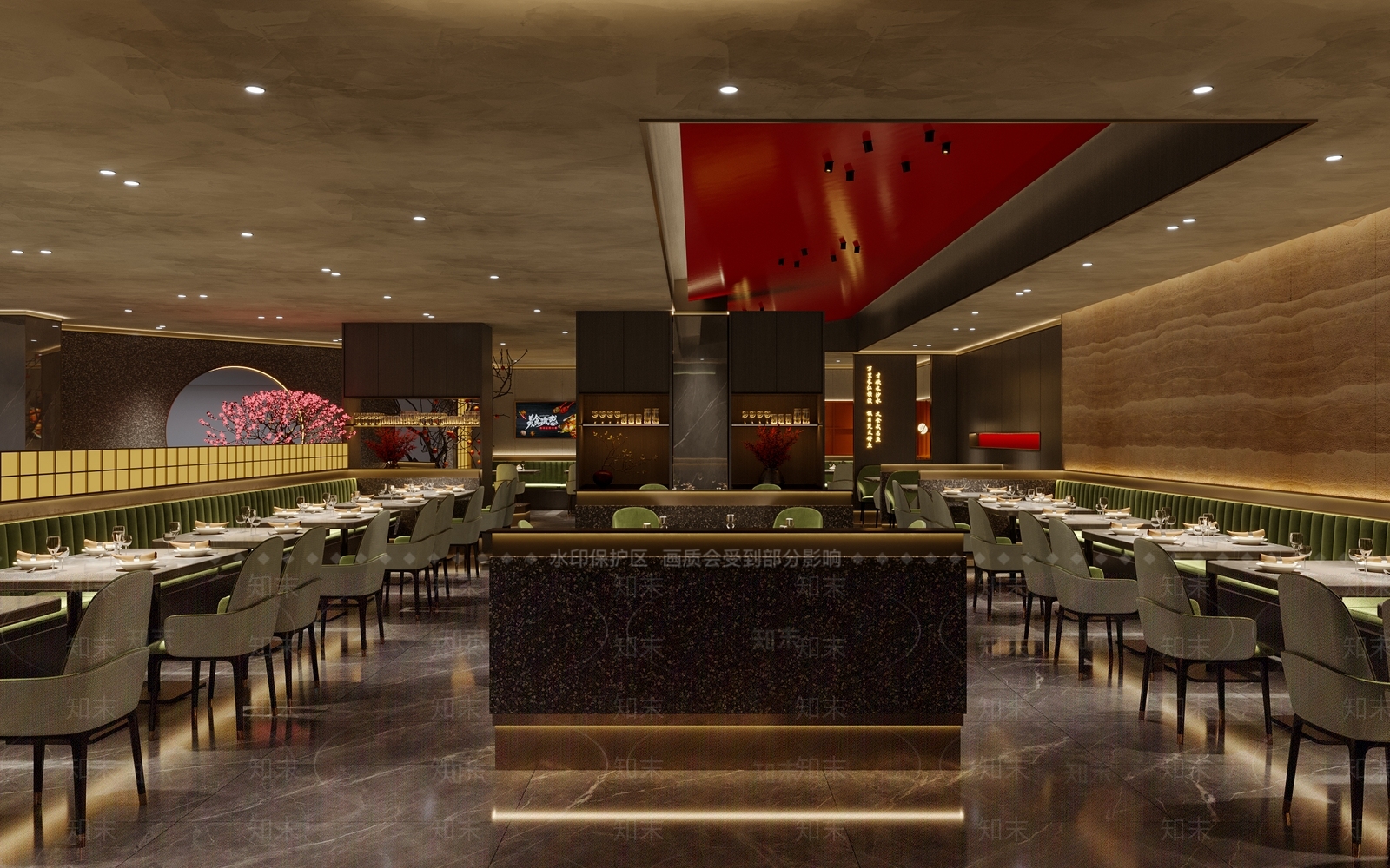 现代湘菜中餐厅3D模型下载【ID:1134467704】
