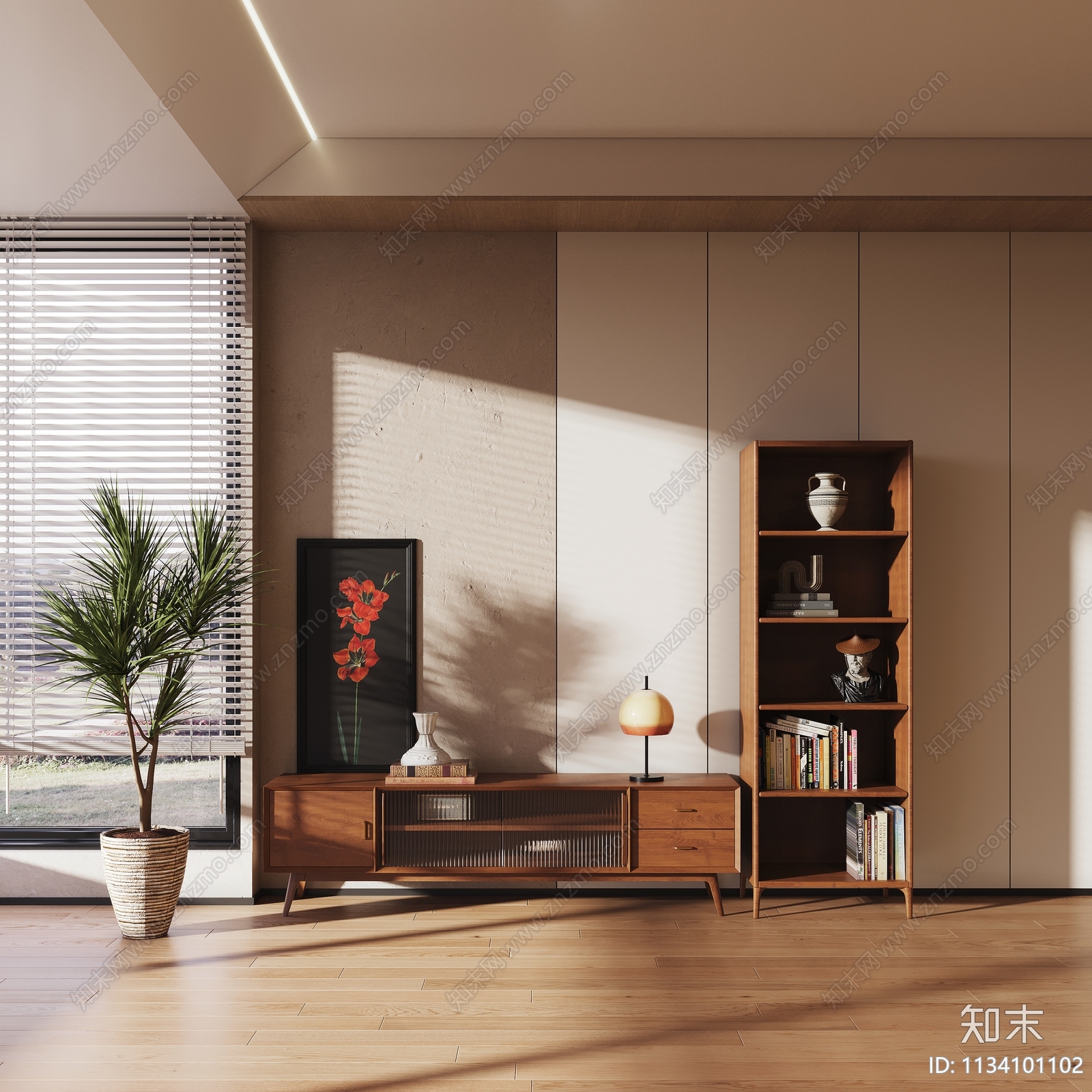 北欧中古装饰柜3D模型下载【ID:1134101102】