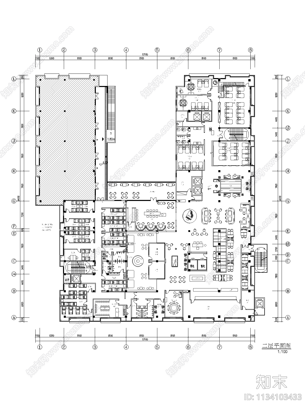 上海某知名汤泉汗蒸平面布置图cad施工图下载【ID:1134103433】