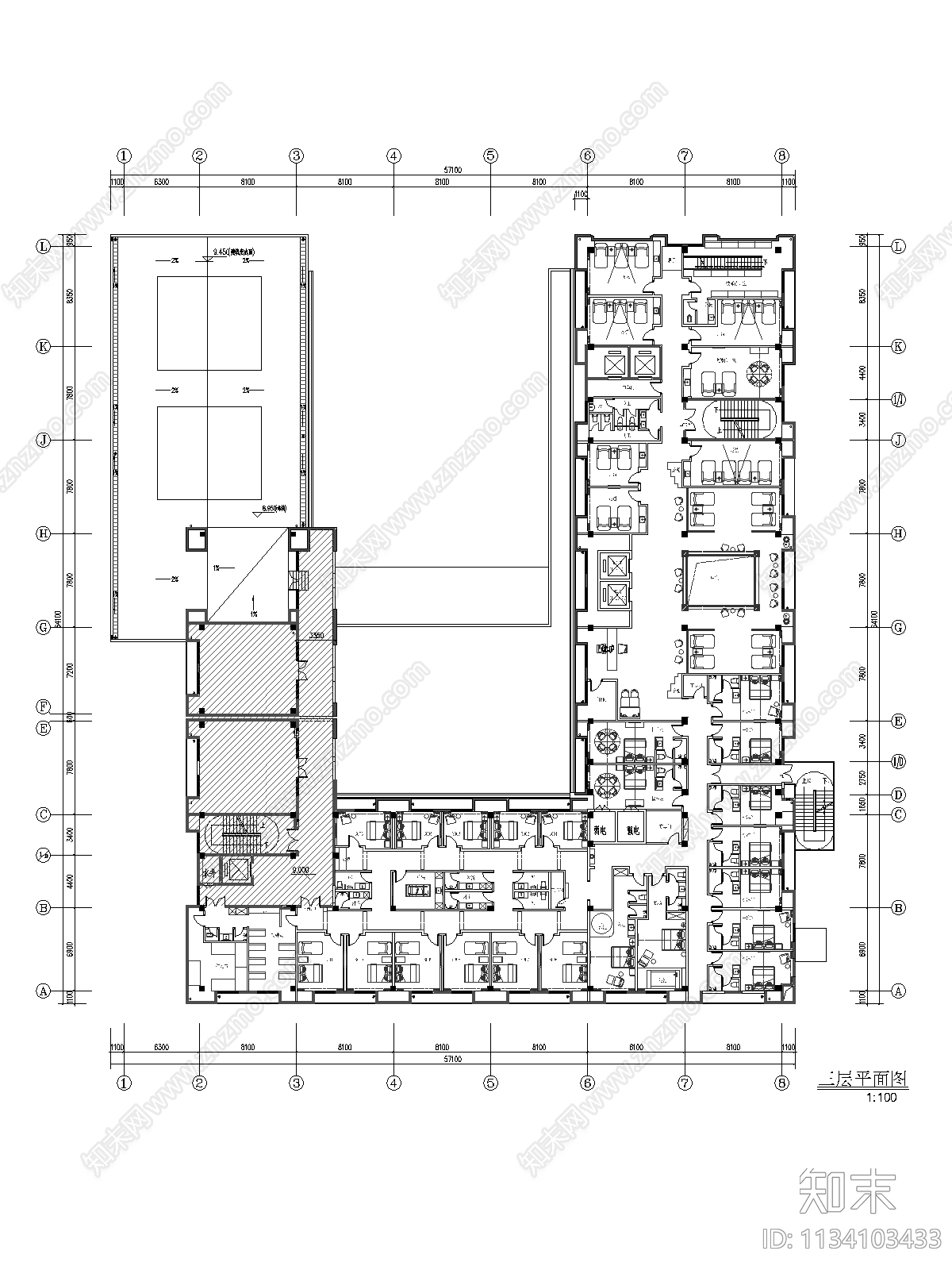 上海某知名汤泉汗蒸平面布置图cad施工图下载【ID:1134103433】