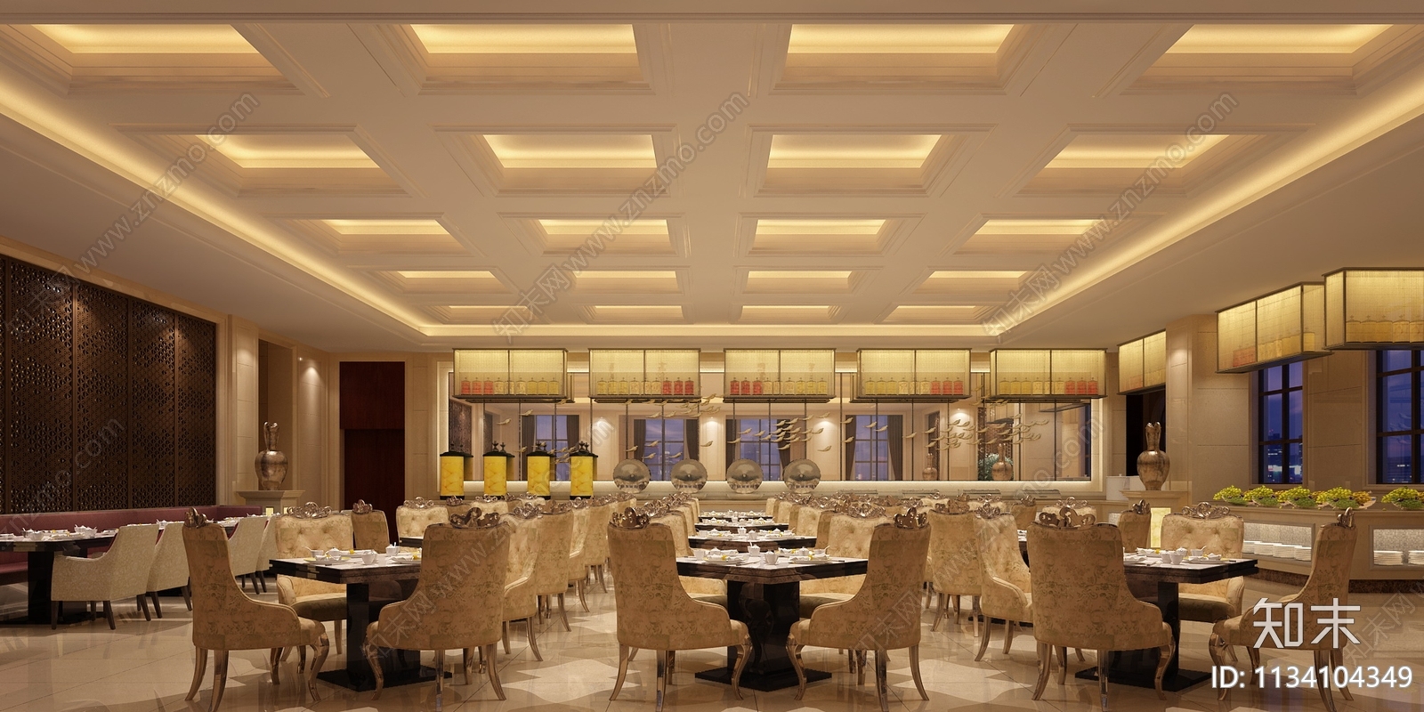 宿州灵璧酒店效果图cad施工图下载【ID:1134104349】