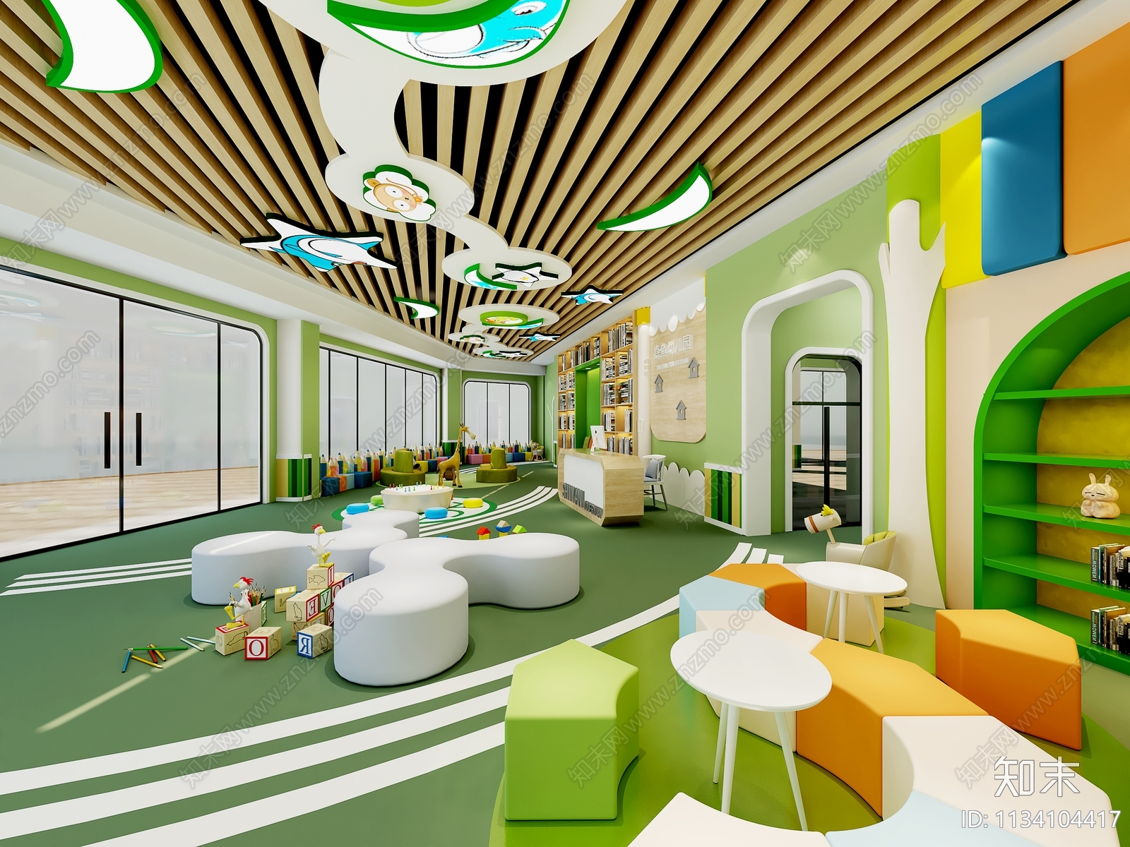 现代幼儿园3D模型下载【ID:1134104417】