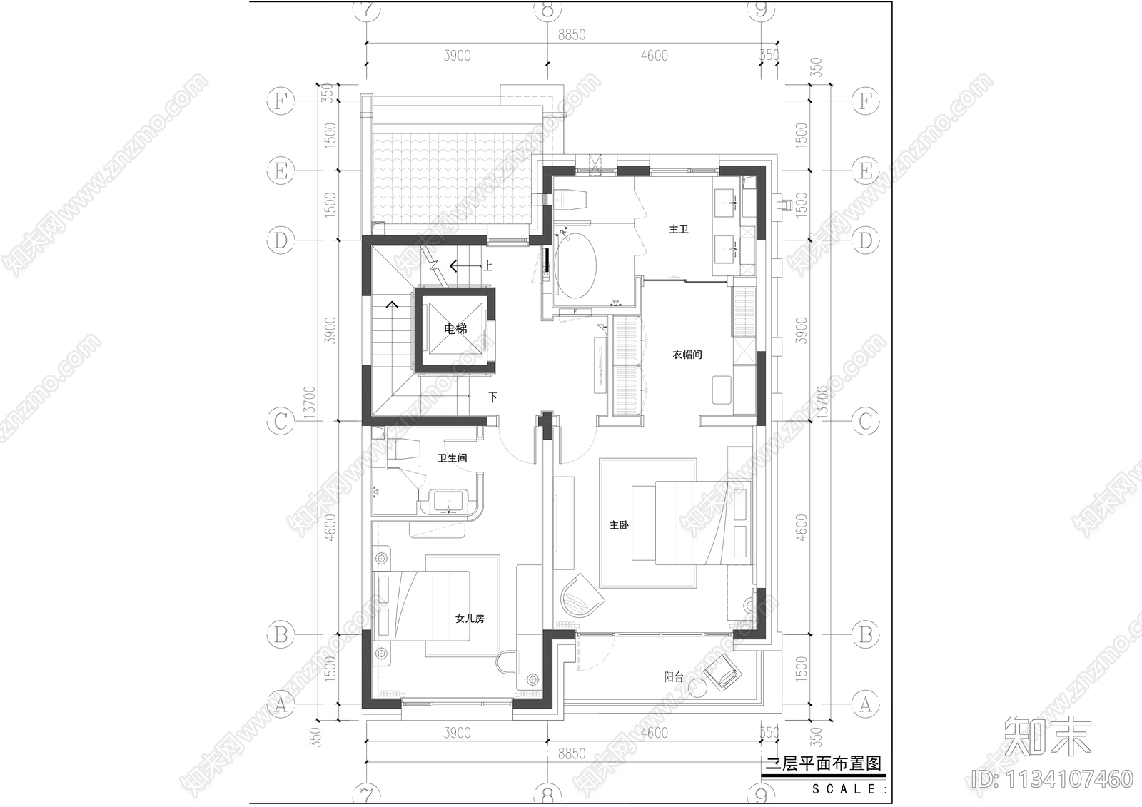 别墅室内装修cad施工图下载【ID:1134107460】