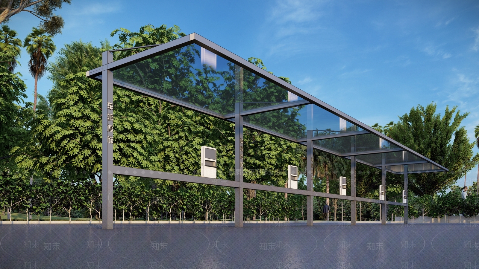 现代电动车自行车停车棚SU模型下载【ID:1134117391】