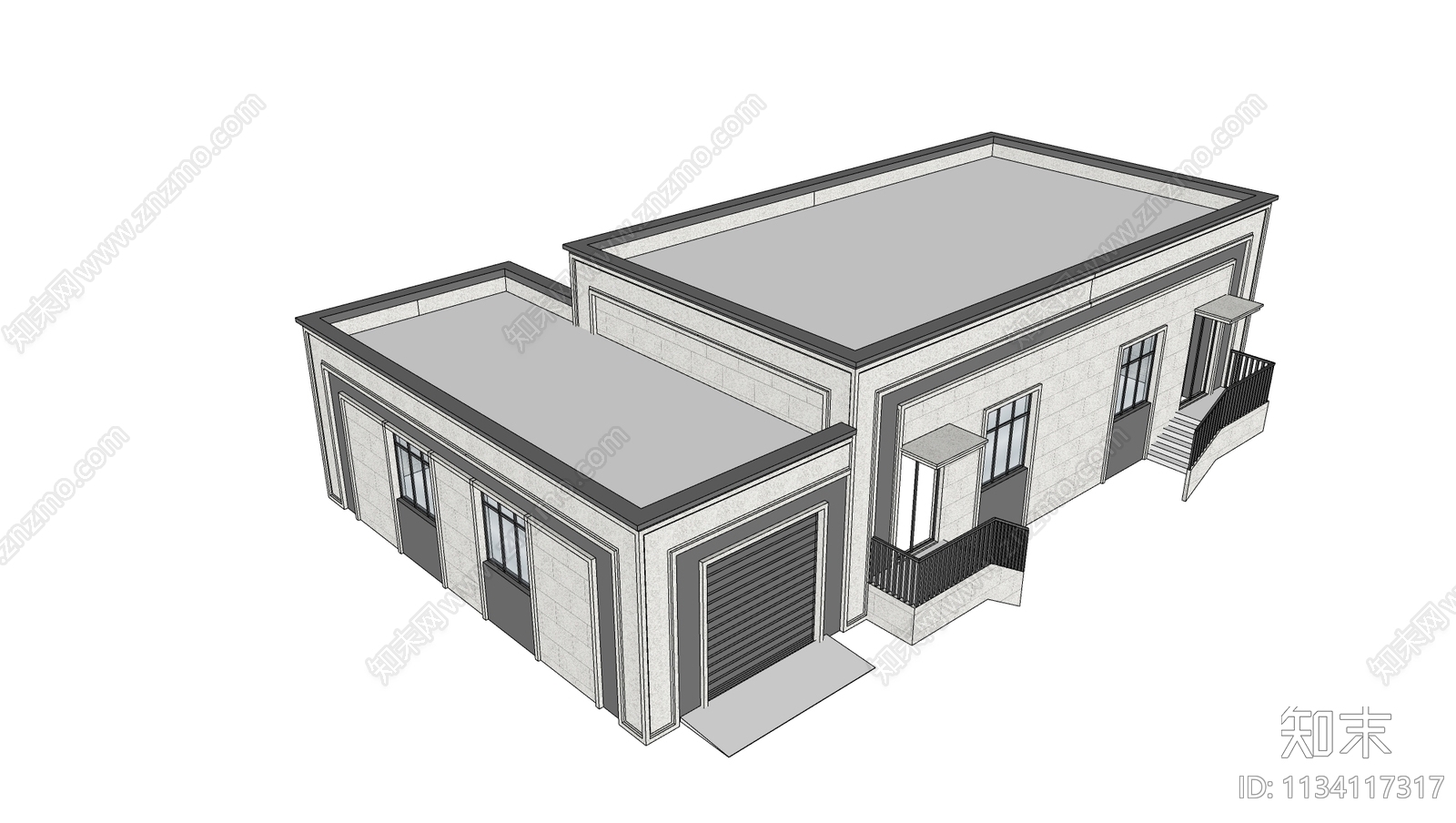 现代垃圾房SU模型下载【ID:1134117317】